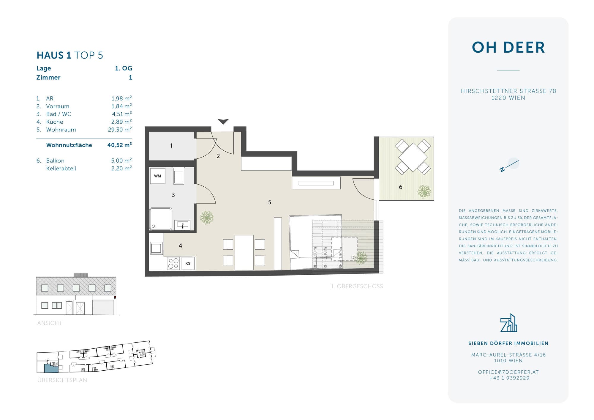 Grundriss Top 1.5 — Oh Deer — 1 Zimmer — 39,2 m² — 1st floor