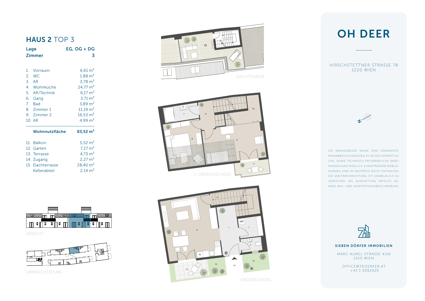 Grundriss Top 2.3 — Oh Deer — 3 Zimmer — 83,8 m² — Ground floor / Upper floor