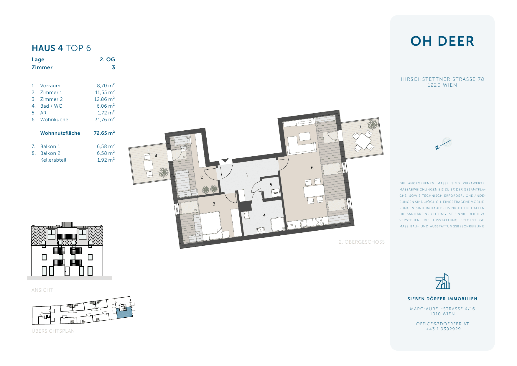 Grundriss Top 4.6 — Oh Deer — 3 Zimmer — 72,7 m² — 2nd floor