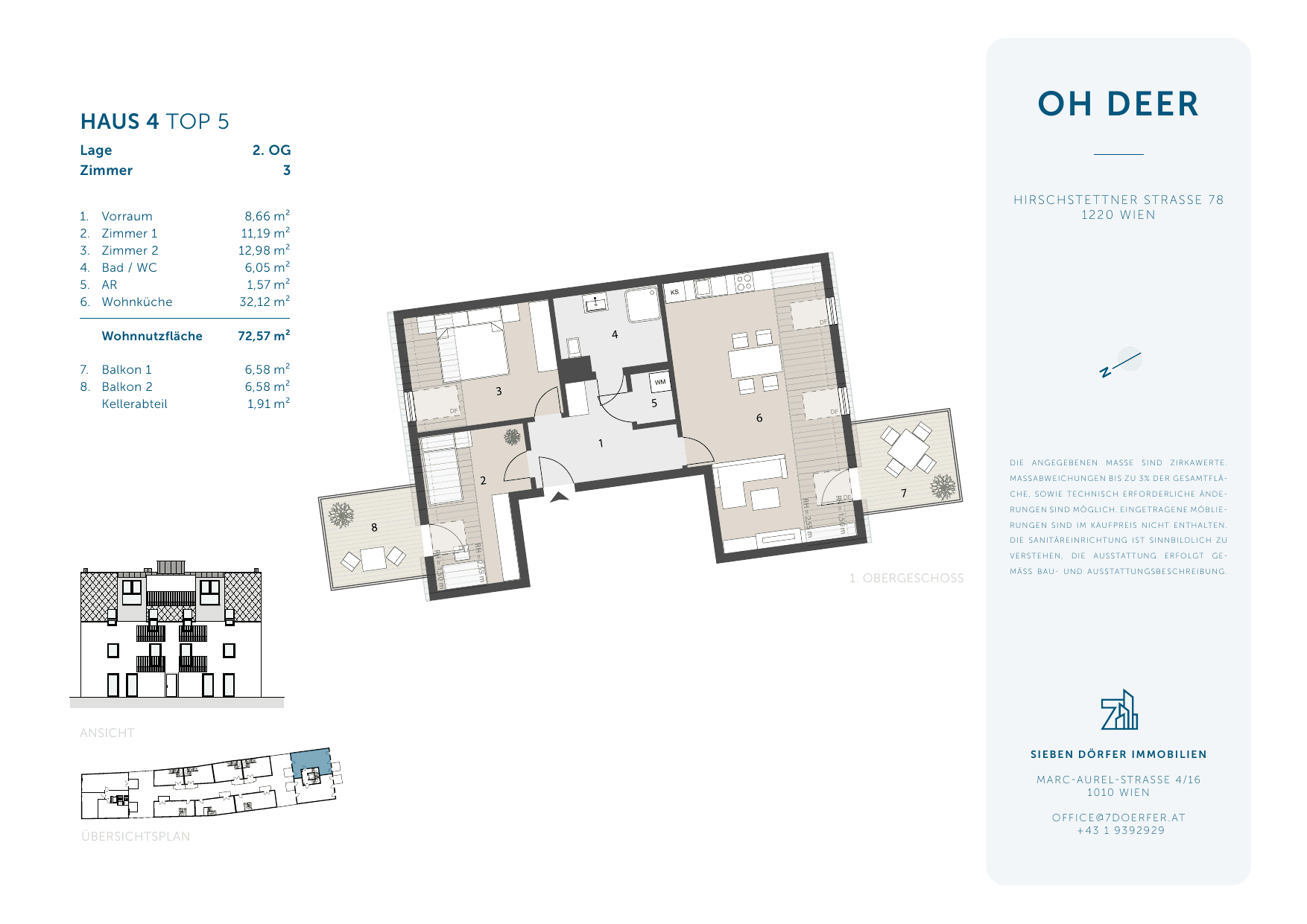 Grundriss Top 4.5 — Oh Deer — 3 Zimmer — 72,6 m² — 2nd floor