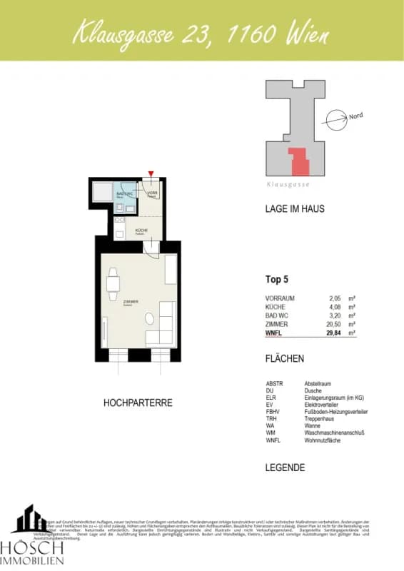 Grundriss Top 105 — Otto & Klaus — 1 Zimmer — 29,8 m² — Attic floor
