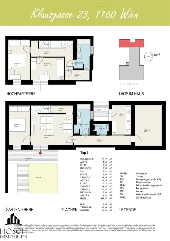 Grundriss Top 102 — Otto & Klaus — 4.5 Zimmer — 124,4 m² — Attic floor — Terrasse 15,2 m², Garten 11,6 m²