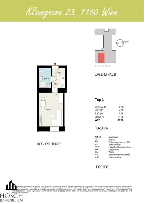Grundriss Top 103 — Otto & Klaus — 1 Zimmer — 29,7 m² — Attic floor