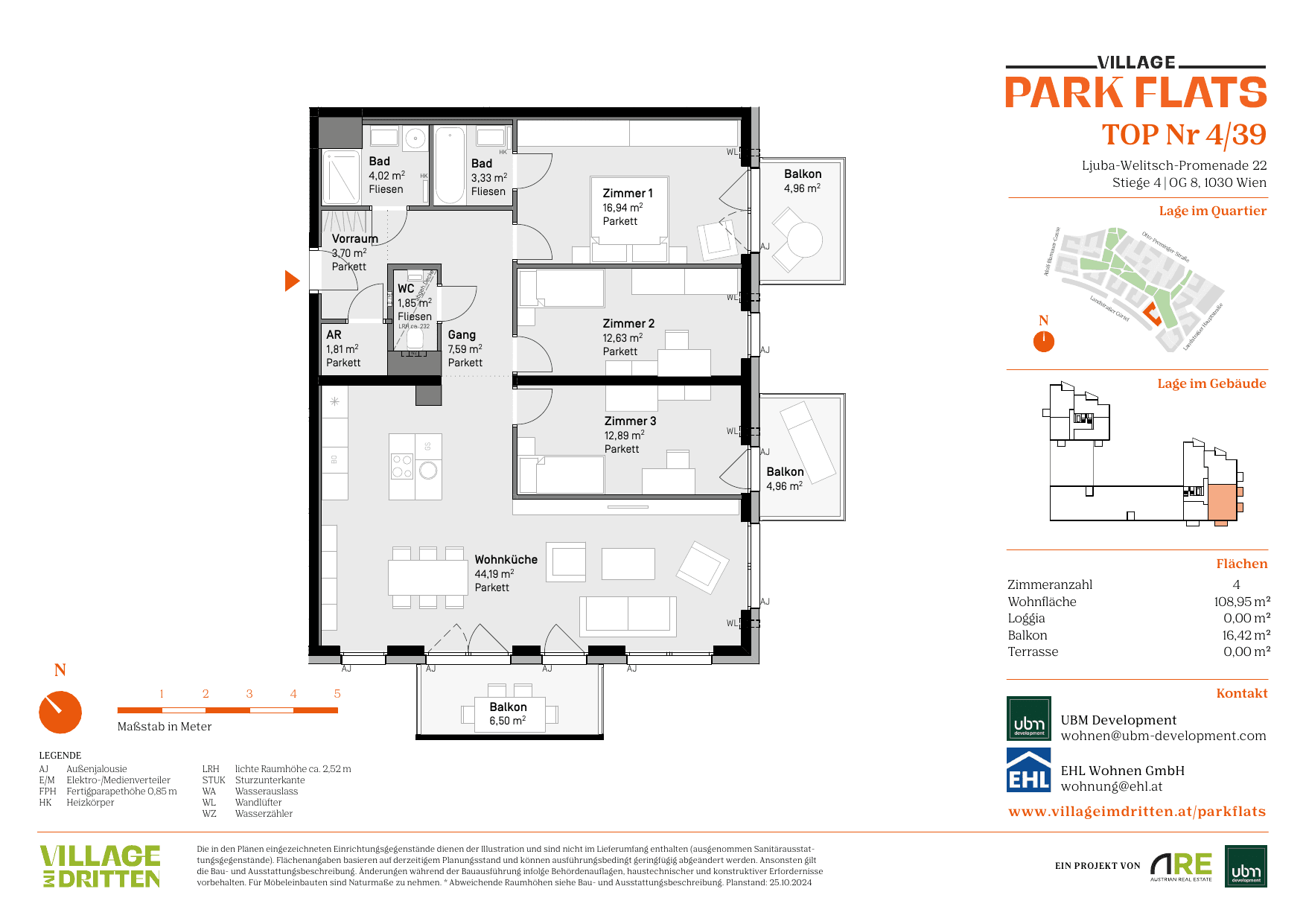 Grundriss Top 4/39 — Park Flats — 4 Zimmer — 109 m² — 8th floor