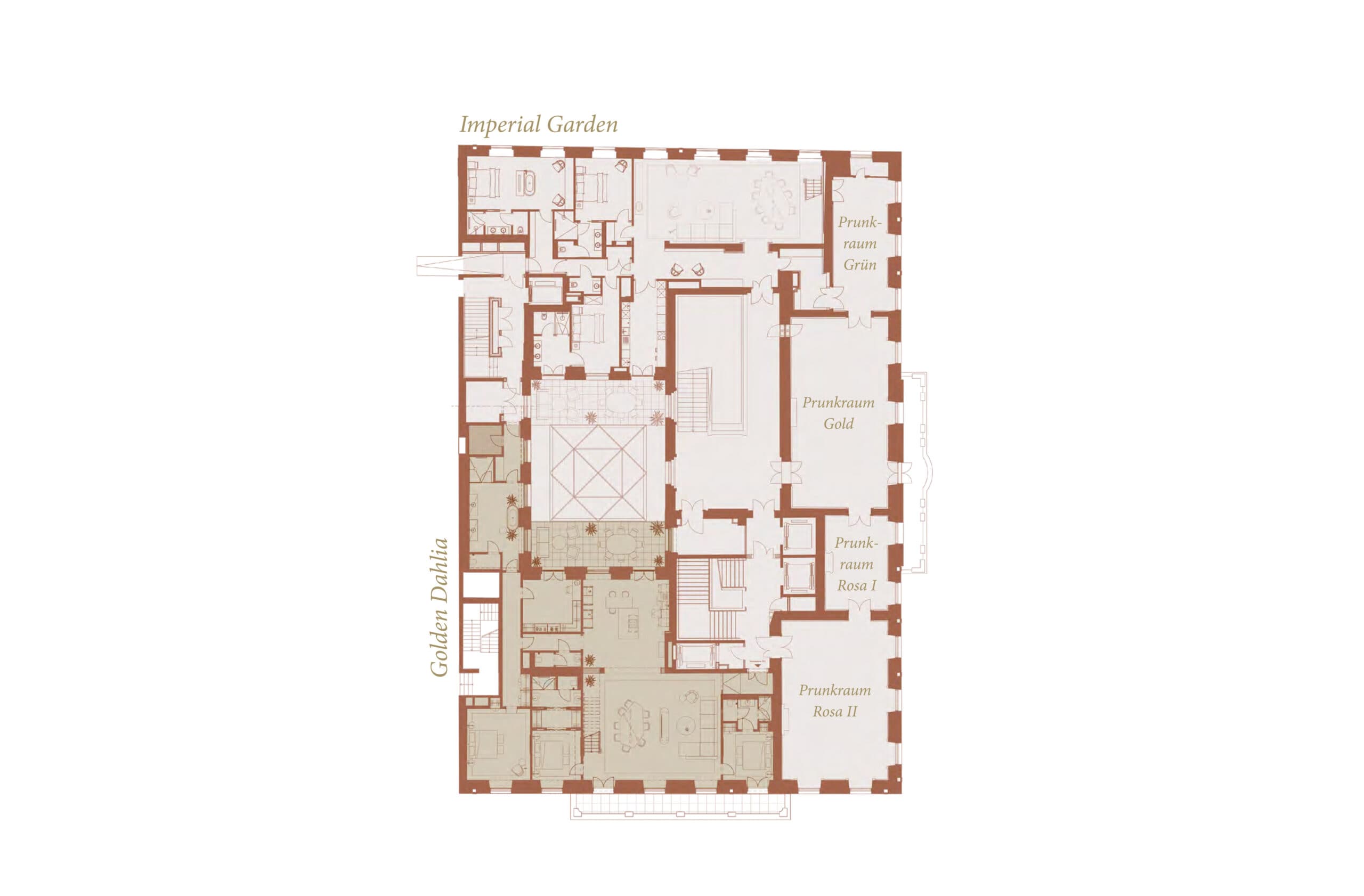 Grundriss Top Bel Etage — Palais Parkring 14 — 8 Zimmer — 1.131,6 m² — 2nd floor — Stadtpark, Parkring