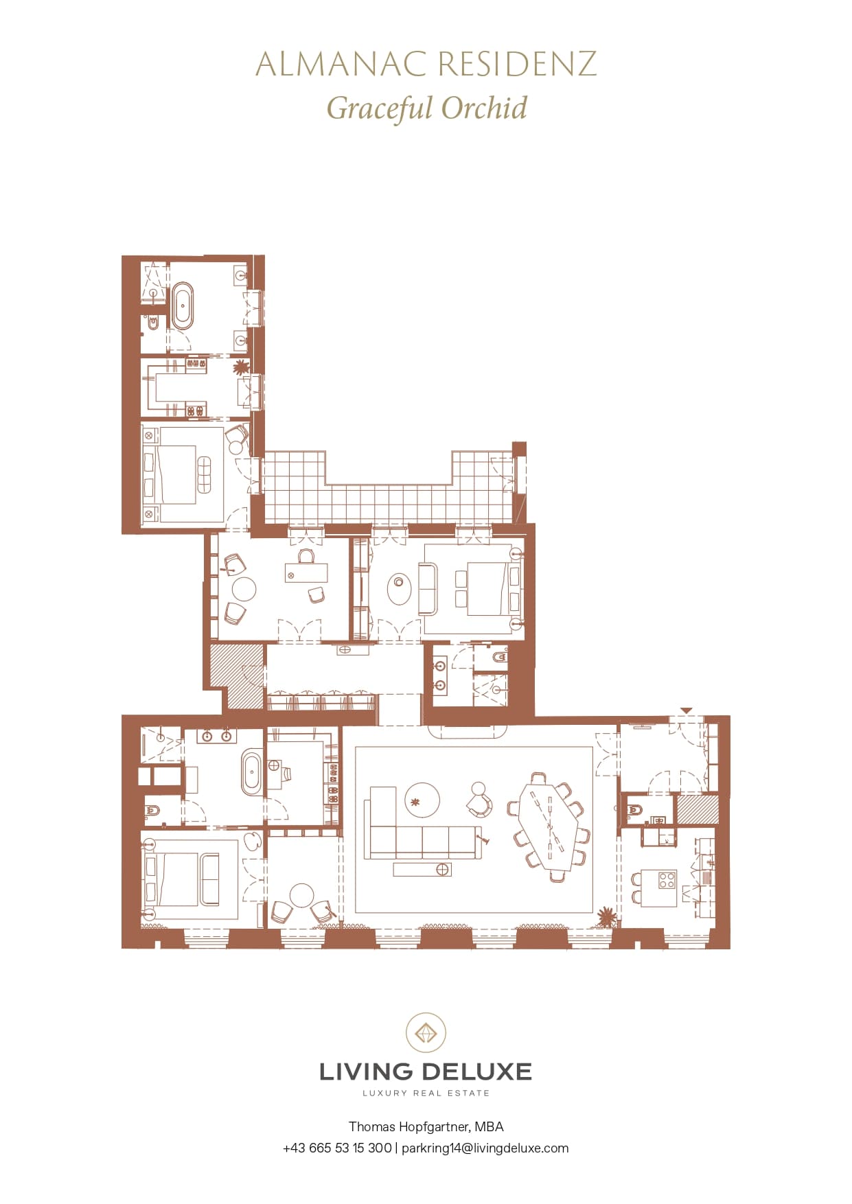 Grundriss Top 5019 Graceful Orchid — Palais Parkring 14 — 5 Zimmer — 274 m² — 4th floor — Stadtpark — Grundriss 2/2