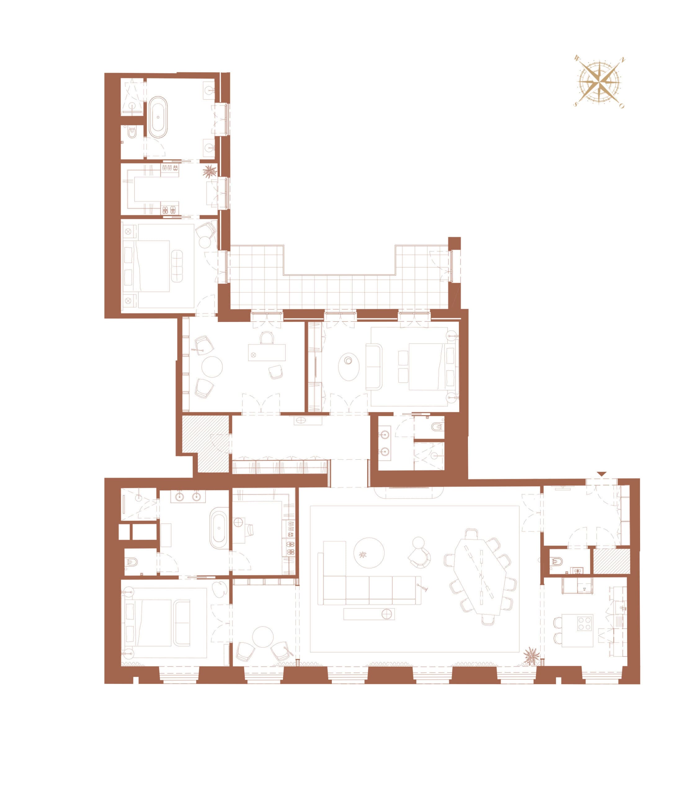 Grundriss Top 5019 Graceful Orchid — Palais Parkring 14 — 5 Zimmer — 274 m² — 4th floor — Stadtpark — Grundriss 1/2