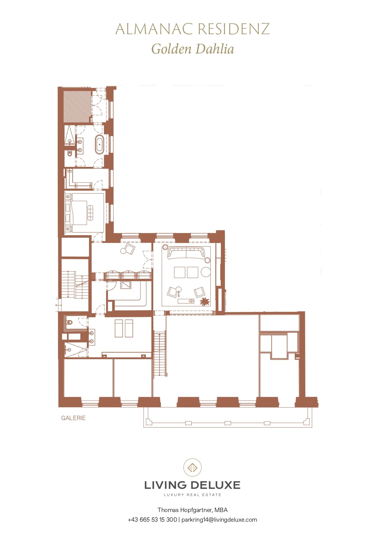 Grundriss Top 5018 Golden Dahlia — Palais Parkring 14 — 5 Zimmer — 403 m² — Mezzanine / 2nd floor — Stadtpark, Ringstraße — Grundriss 4/4