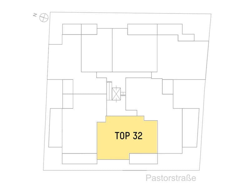 Grundriss Top 32 — Pastorstraße 19A — 3 Zimmer — 102,6 m² — 1st attic floor — Grundriss 2/2
