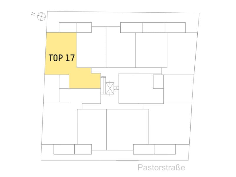 Grundriss Top 17 — Pastorstraße 19A — 3 Zimmer — 93,5 m² — 2nd floor — Grundriss 2/2
