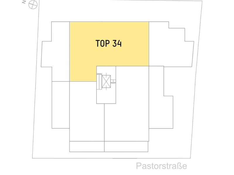 Grundriss Top 34 — Pastorstraße 19A — 4 Zimmer — 168,1 m² — 2nd attic floor — Grundriss 2/2
