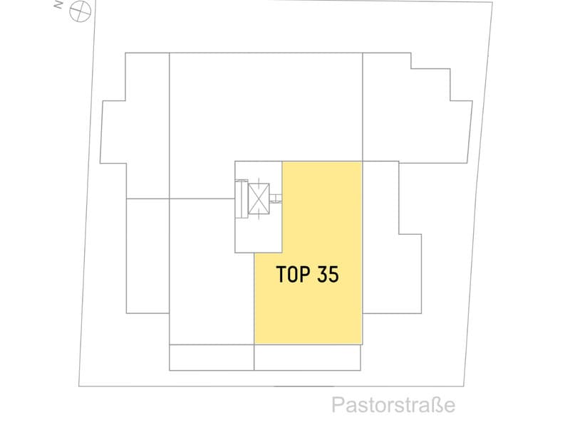 Grundriss Top 35 — Pastorstraße 19A — 4 Zimmer — 127,9 m² — 2nd attic floor — Grundriss 2/2