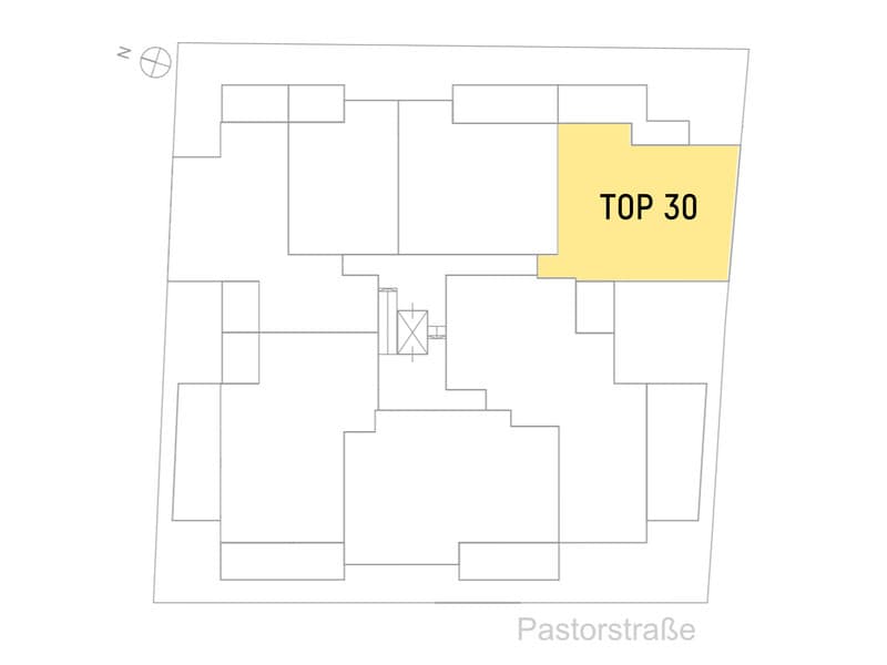 Grundriss Top 30 — Pastorstraße 19A — 3 Zimmer — 89,1 m² — 1st attic floor — Grundriss 2/2