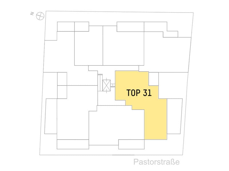 Grundriss Top 31 — Pastorstraße 19A — 3 Zimmer — 113,3 m² — 1st attic floor — Grundriss 2/2