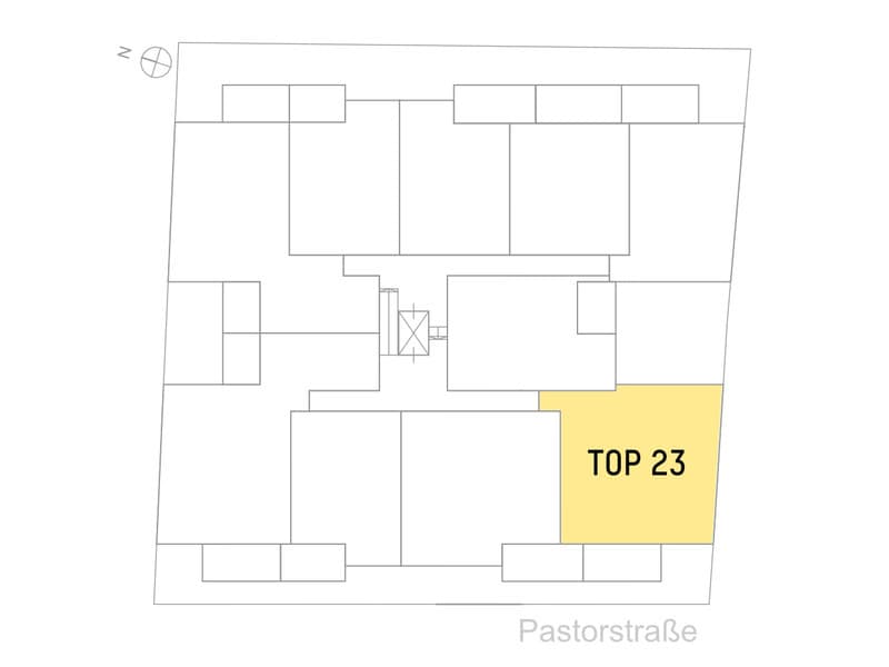 Grundriss Top 23 — Pastorstraße 19A — 3 Zimmer — 90,8 m² — 2nd floor — Grundriss 2/2
