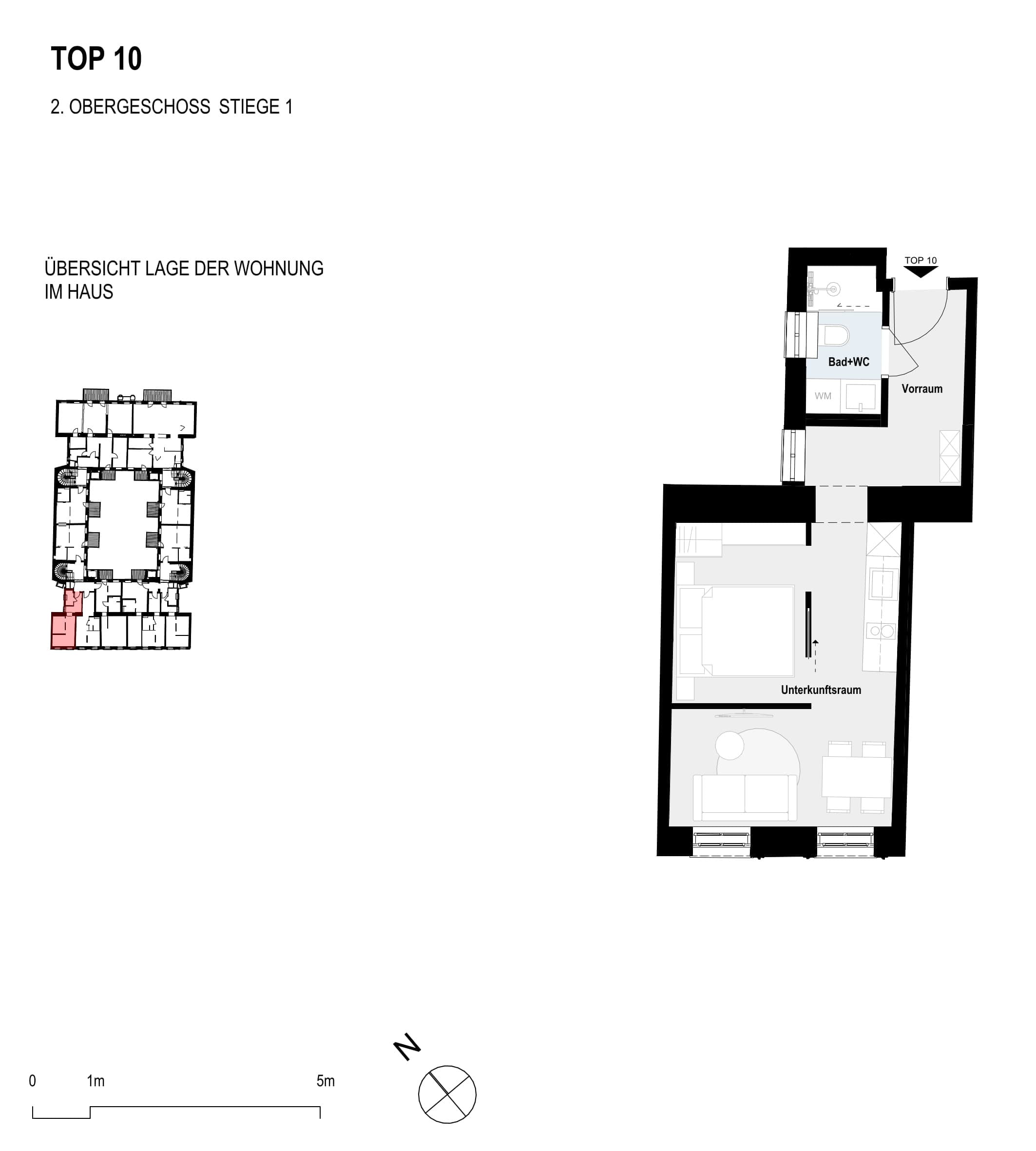 Grundriss Top 10 — Paulus 5 — 1 Zimmer — 30,3 m² — 2nd floor
