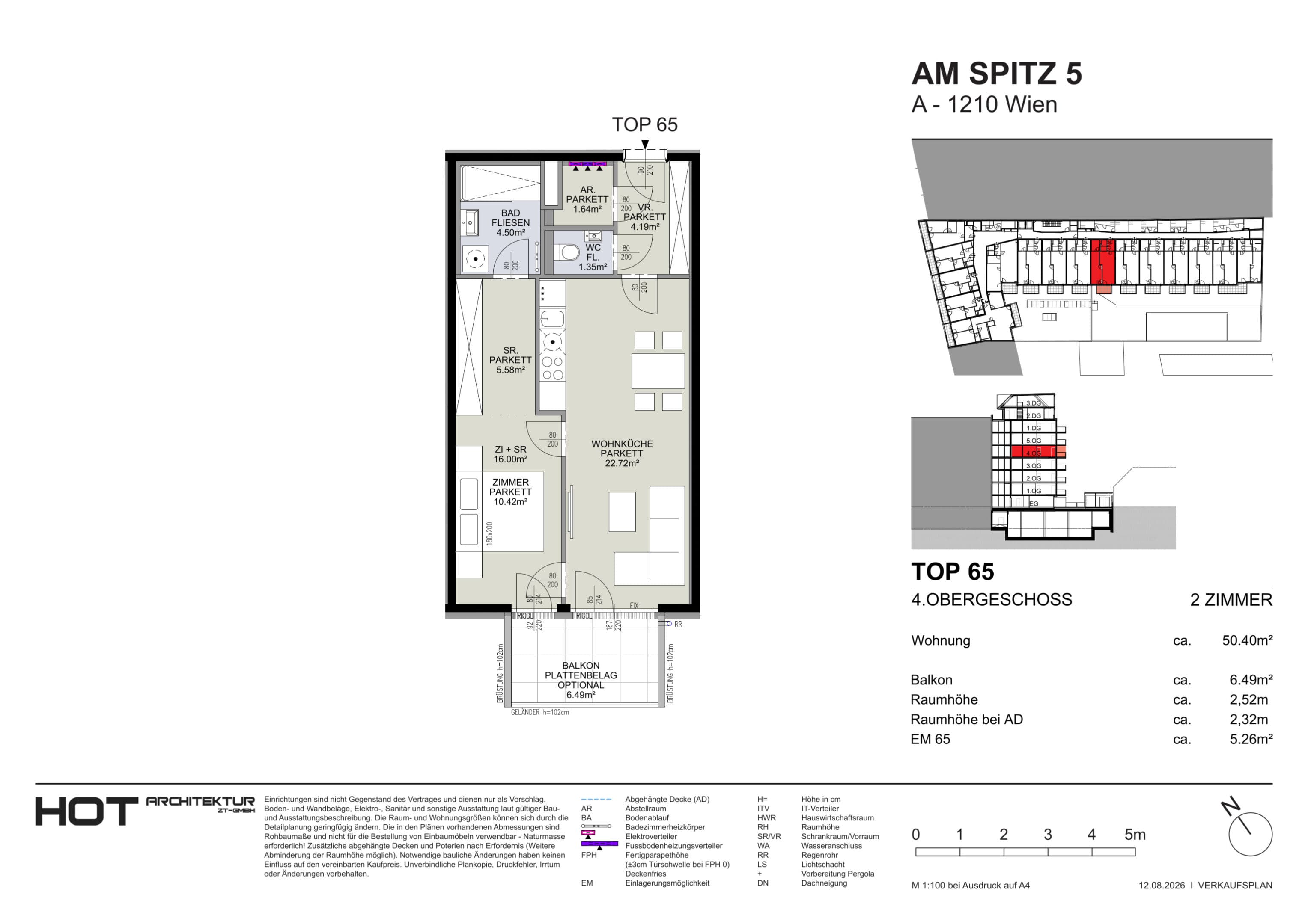 Floorplan Top 65 — Am Spitz 5 — 2 Rooms — 50.1 m² — 4. OG