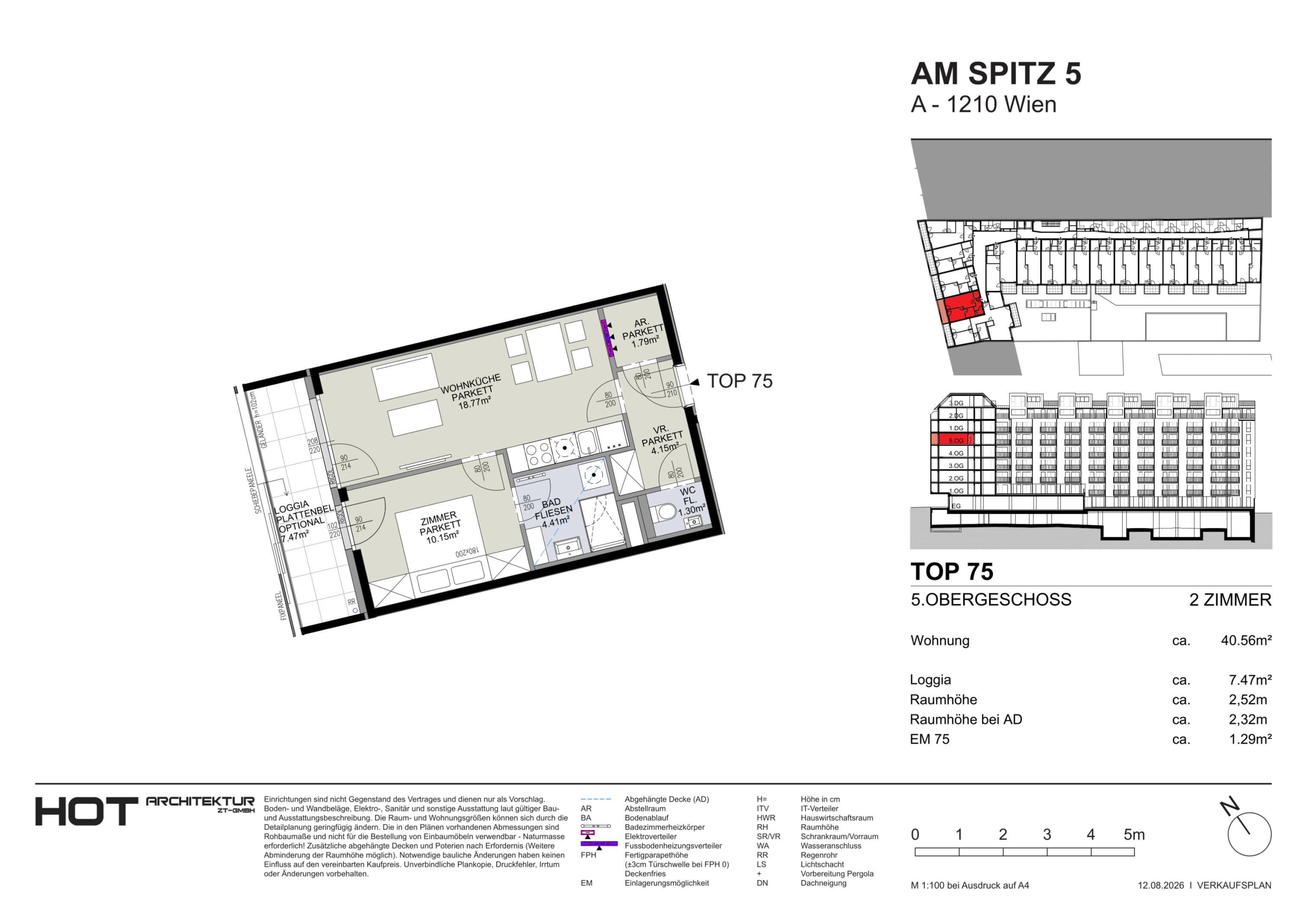 Floorplan Top 75 — Am Spitz 5 — 2 Rooms — 40.6 m² — 5. OG