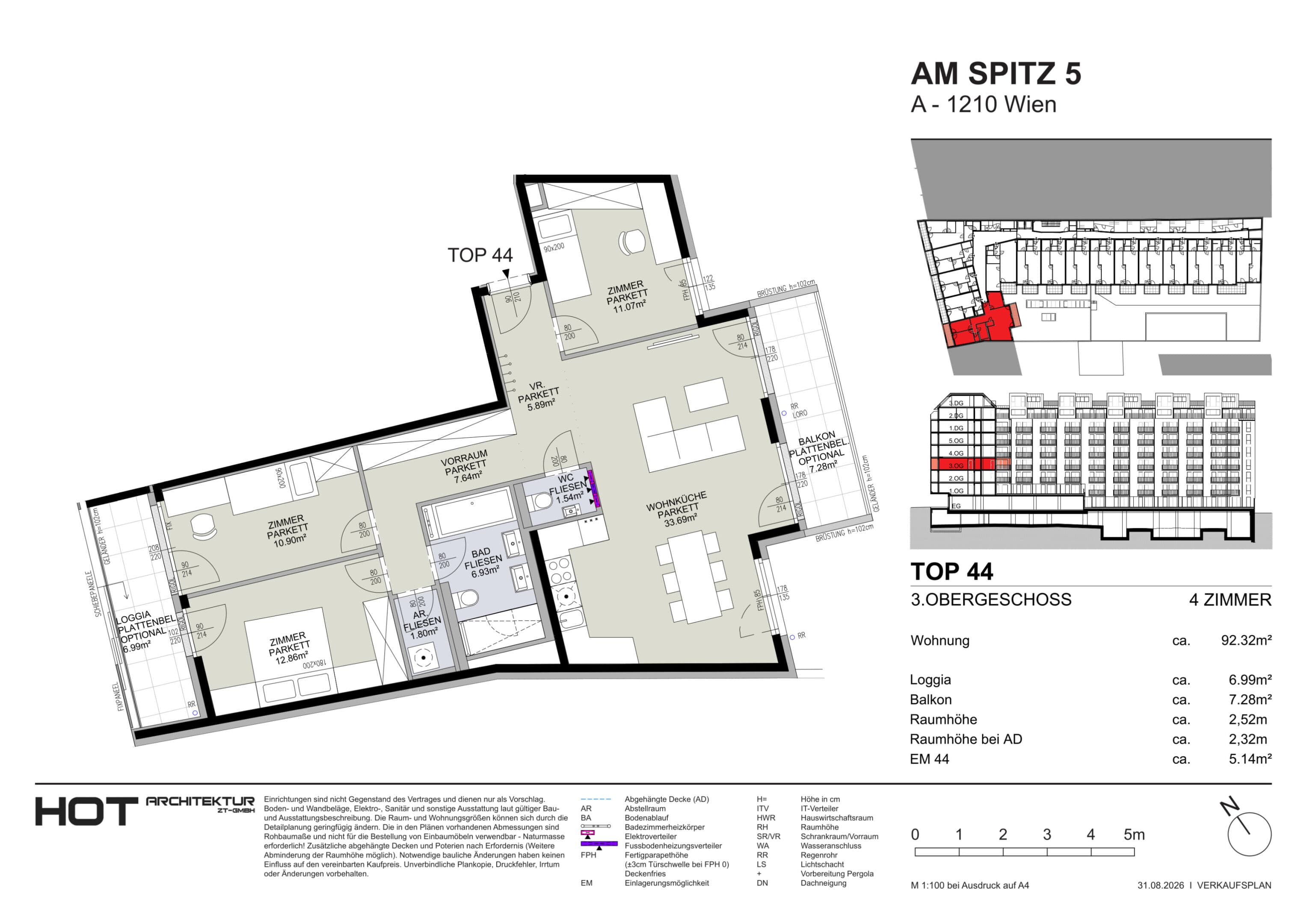 Grundriss Top 56 — Am Spitz 5 — 2 Zimmer — 53 m² — 4. OG