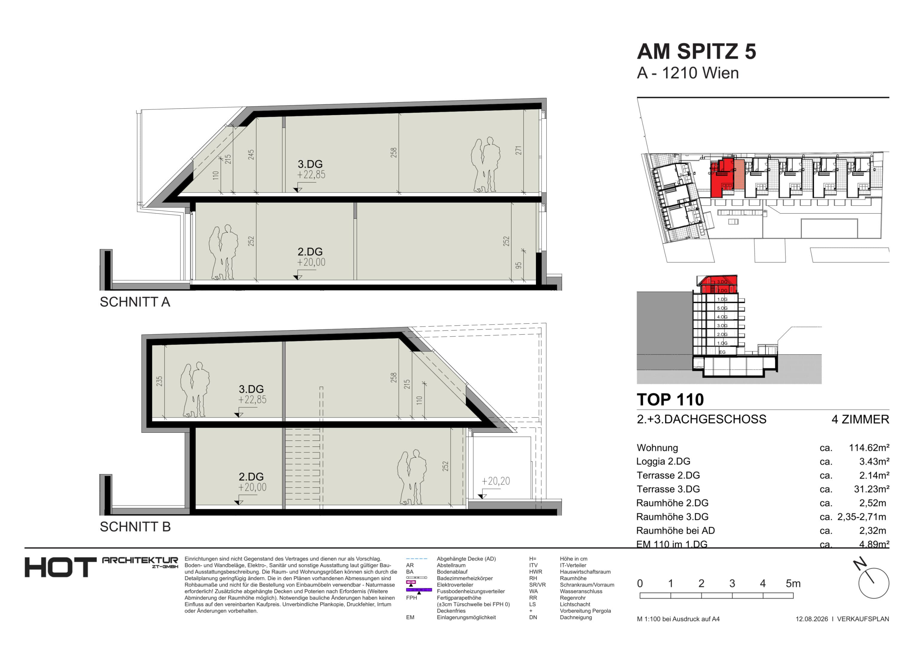 Grundriss Top 110 — Am Spitz 5 — 4 Zimmer — 114,6 m² — 2. DG — Grundriss 2/2