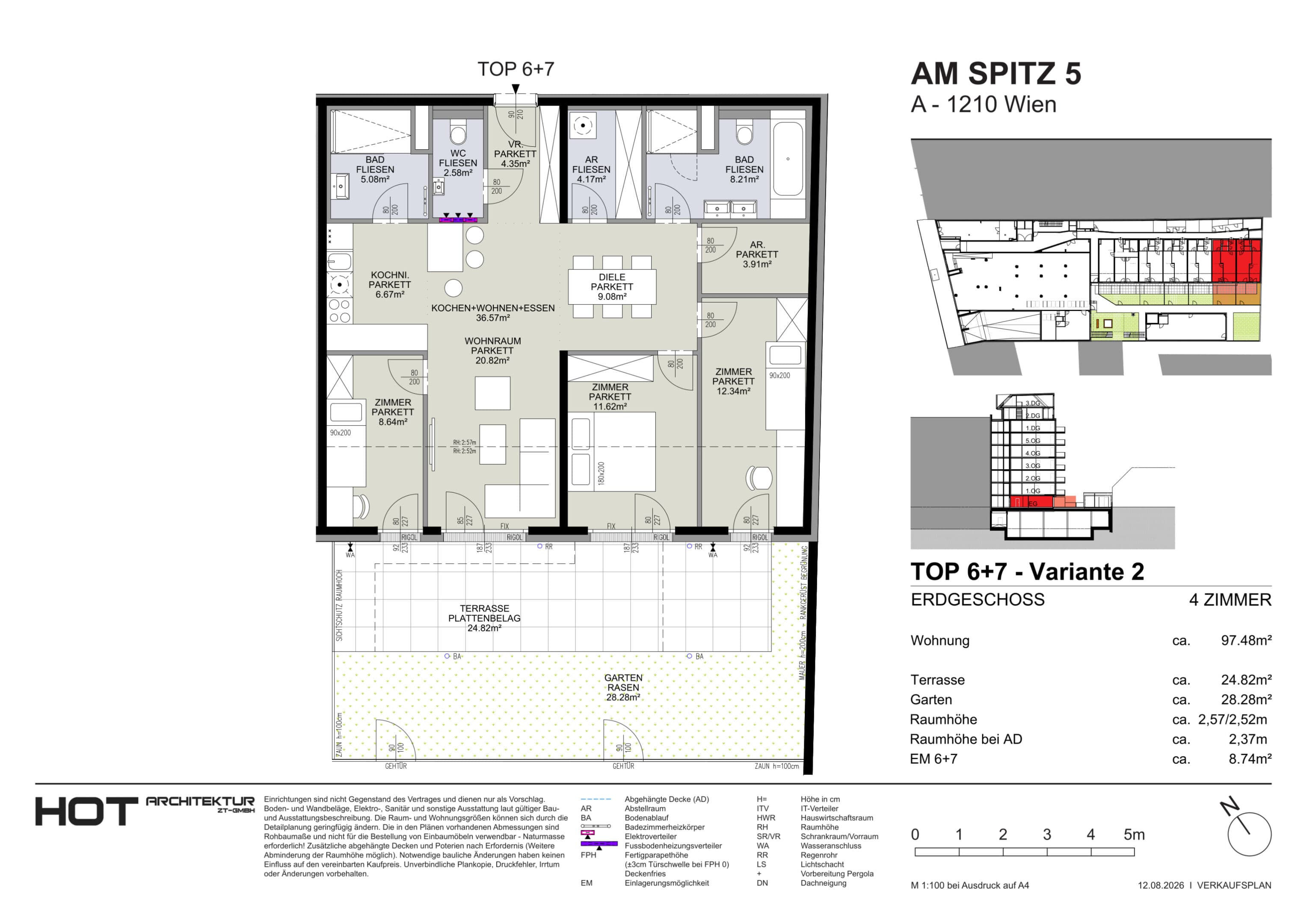 Grundriss Top 6+7 — Am Spitz 5 — 4 Zimmer — 97,6 m² — EG — Grundriss 1/2