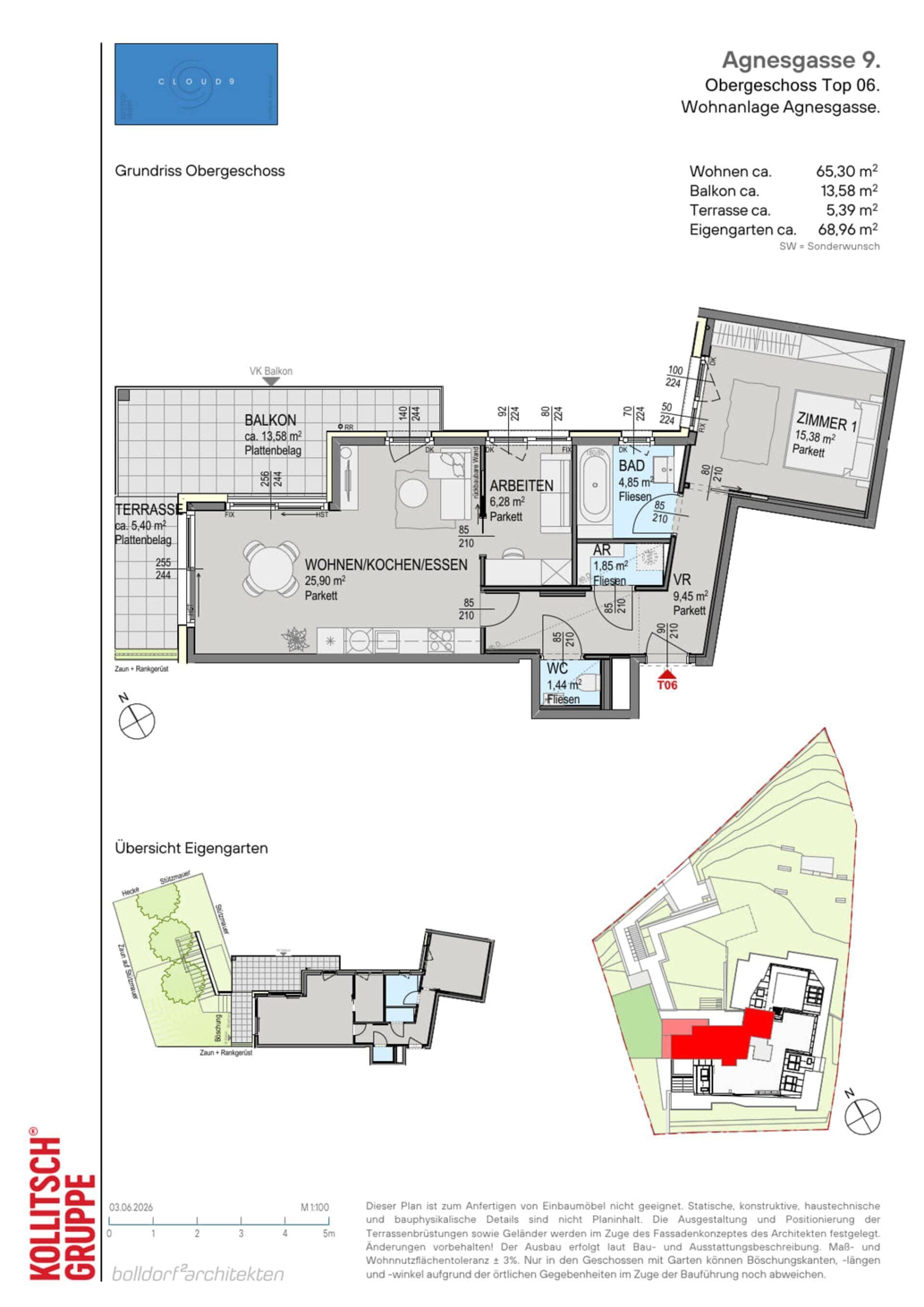 Floorplan Top 06 — CLOUD 9 — 3 Rooms — 65.3 m² — 1st floor