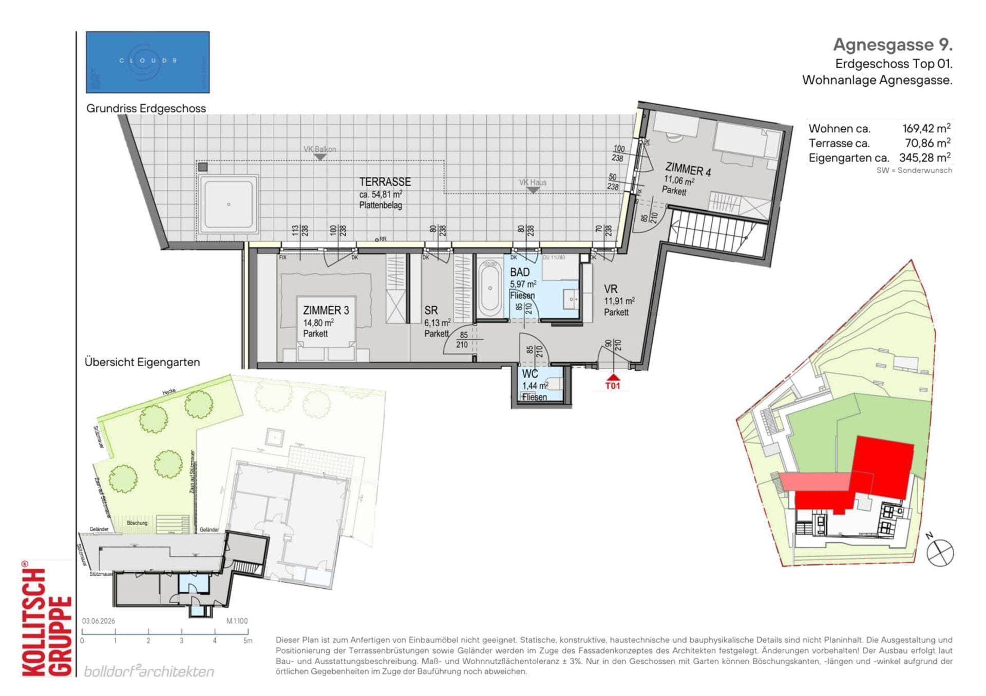 Floorplan Top 01 — CLOUD 9 — 5 Rooms — 169.4 m² — Ground floor — Floorplan 2/2