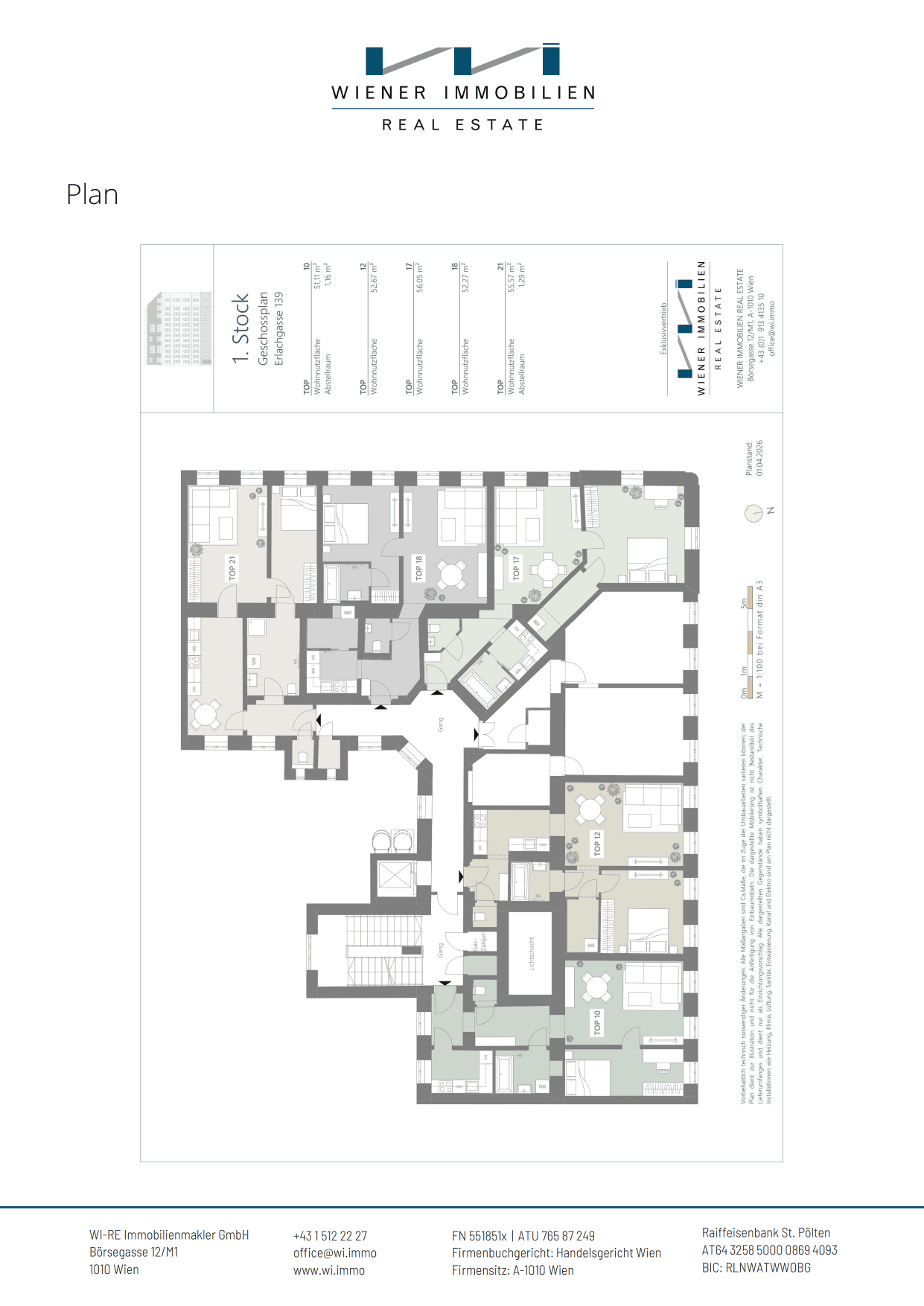 Floorplan Top 410 — Die Erle — 2.5 Rooms — 56.8 m² — 1. Etage — Vermietete 2 Zimmer Wohnung als Wertanlage — Floorplan 2/3