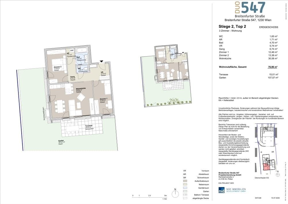 Floorplan Top 2/2 — DUO547 | Breitenfurter Straße — 3 Rooms — 77 m² — EG