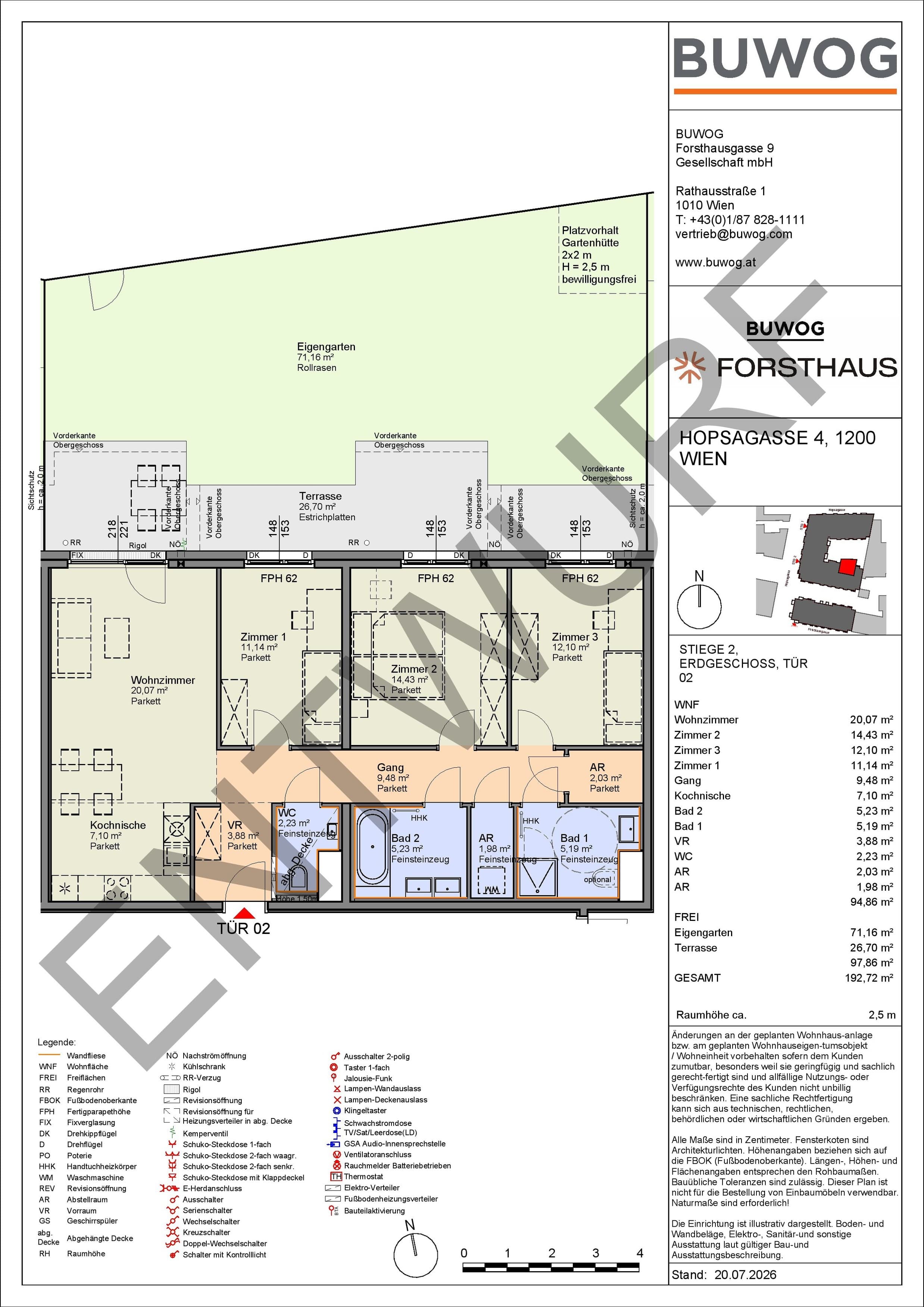 Floorplan Top HO 2.02 — FORSTHAUS — 4 Rooms — 95.1 m² — EG — Nord