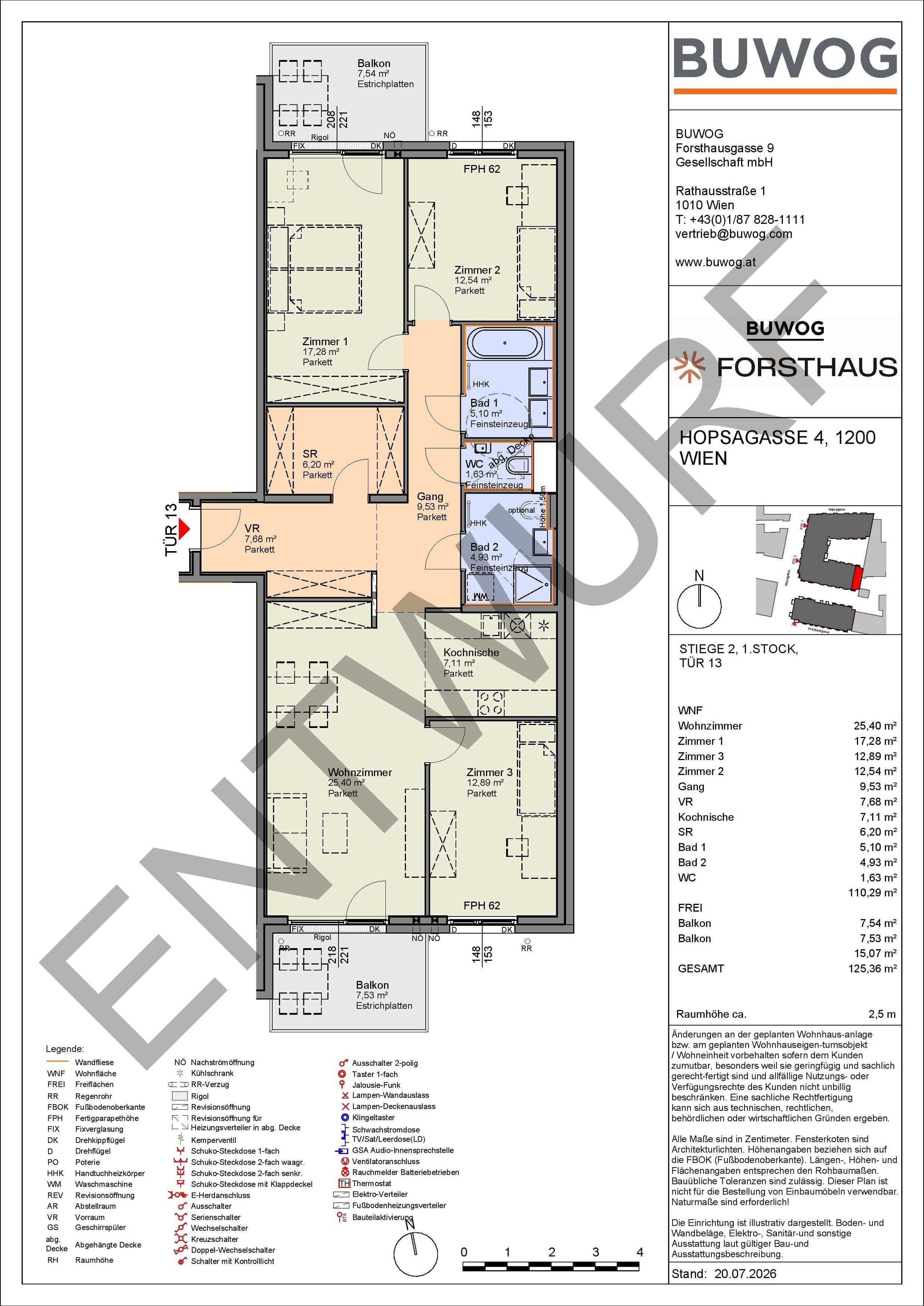 Floorplan Top HO 2.13 — FORSTHAUS — 4 Rooms — 110.3 m² — 1. OG — Süd