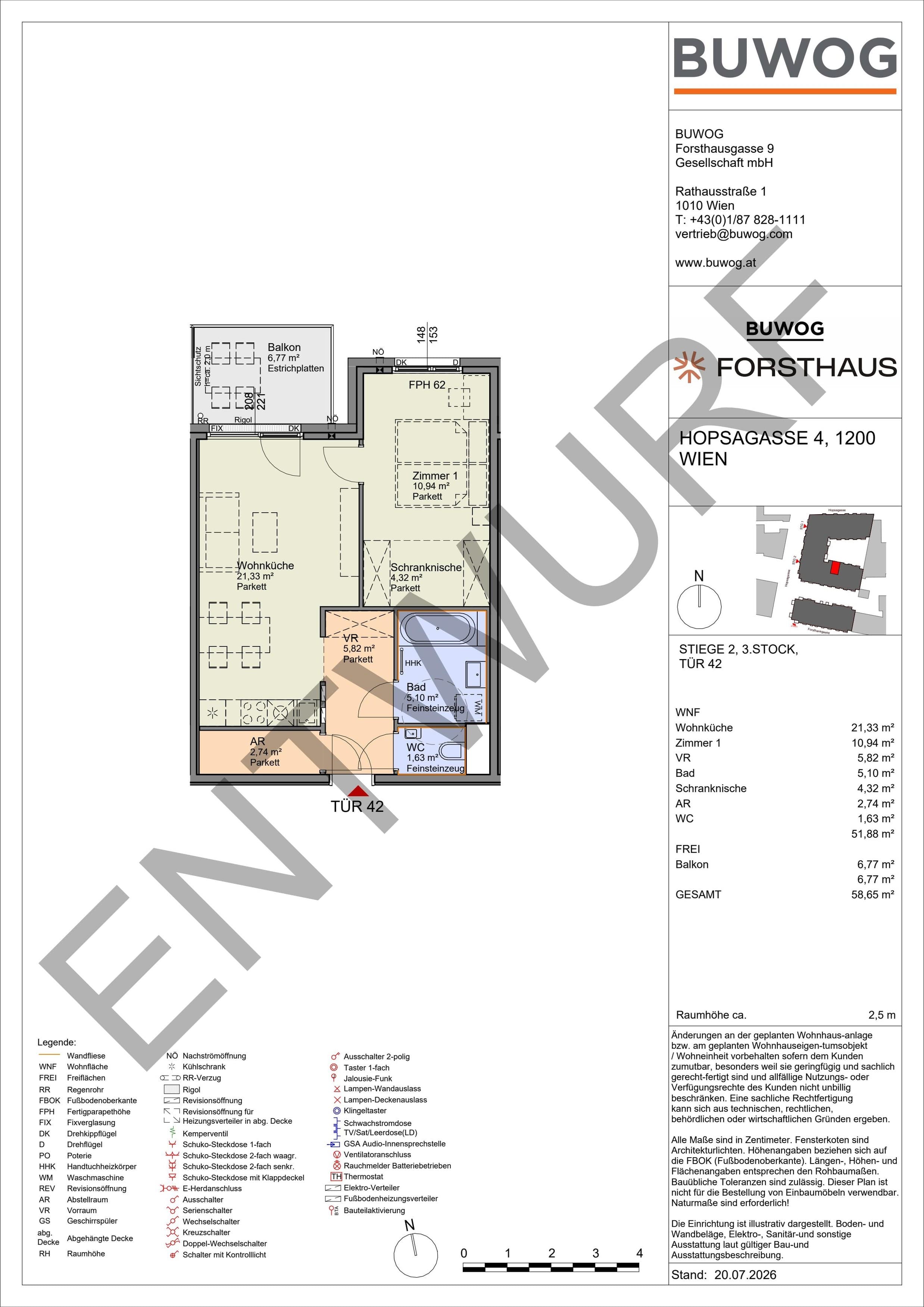 Floorplan Top HO 2.42 — FORSTHAUS — 2 Rooms — 51.9 m² — 3. OG — Nord