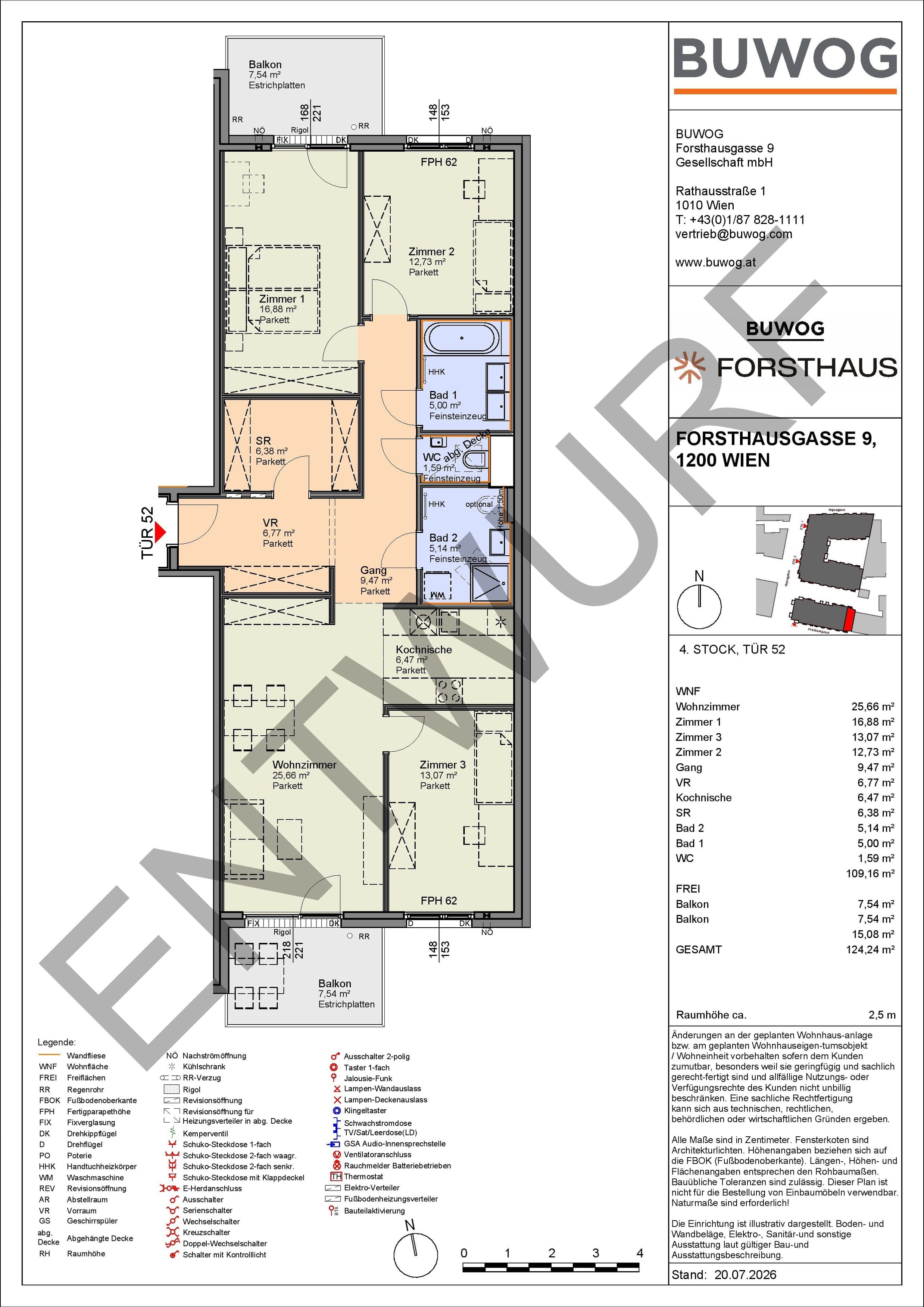 Floorplan Top FH 52 — FORSTHAUS — 4 Rooms — 109.2 m² — 4. OG — Süd