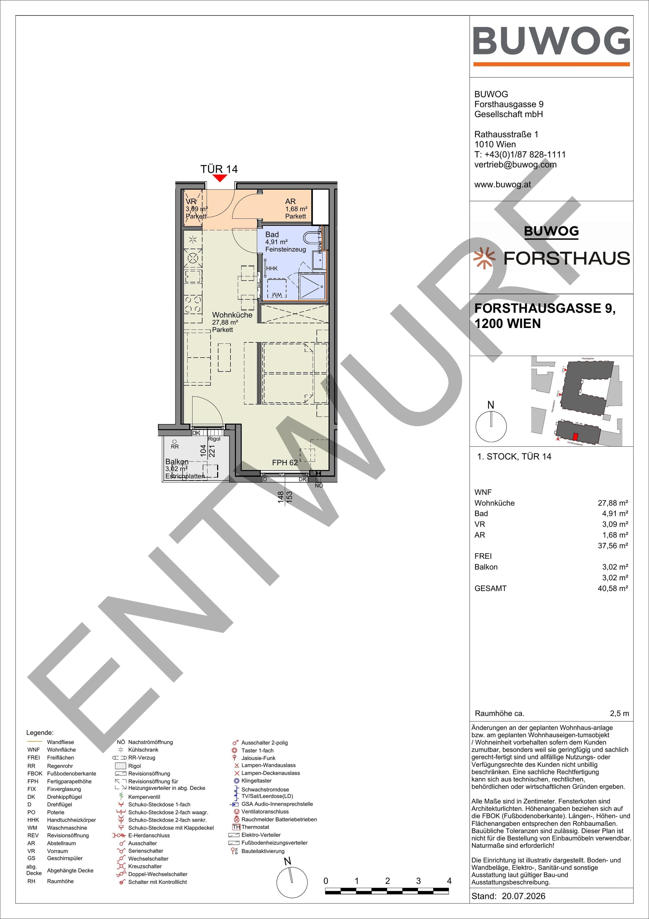 Floorplan Top FH 14 — FORSTHAUS — 1 Rooms — 37.6 m² — 1. OG — Süd