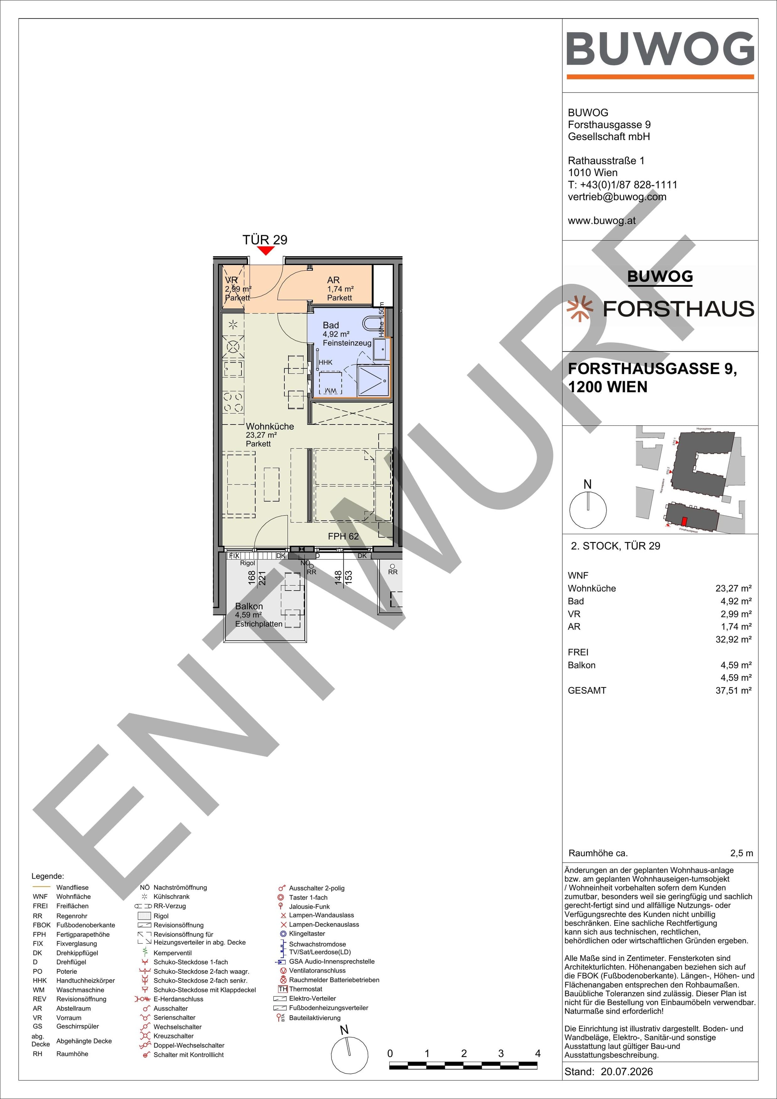 Floorplan Top FH 29 — FORSTHAUS — 1 Rooms — 32.9 m² — 2. OG — Süd