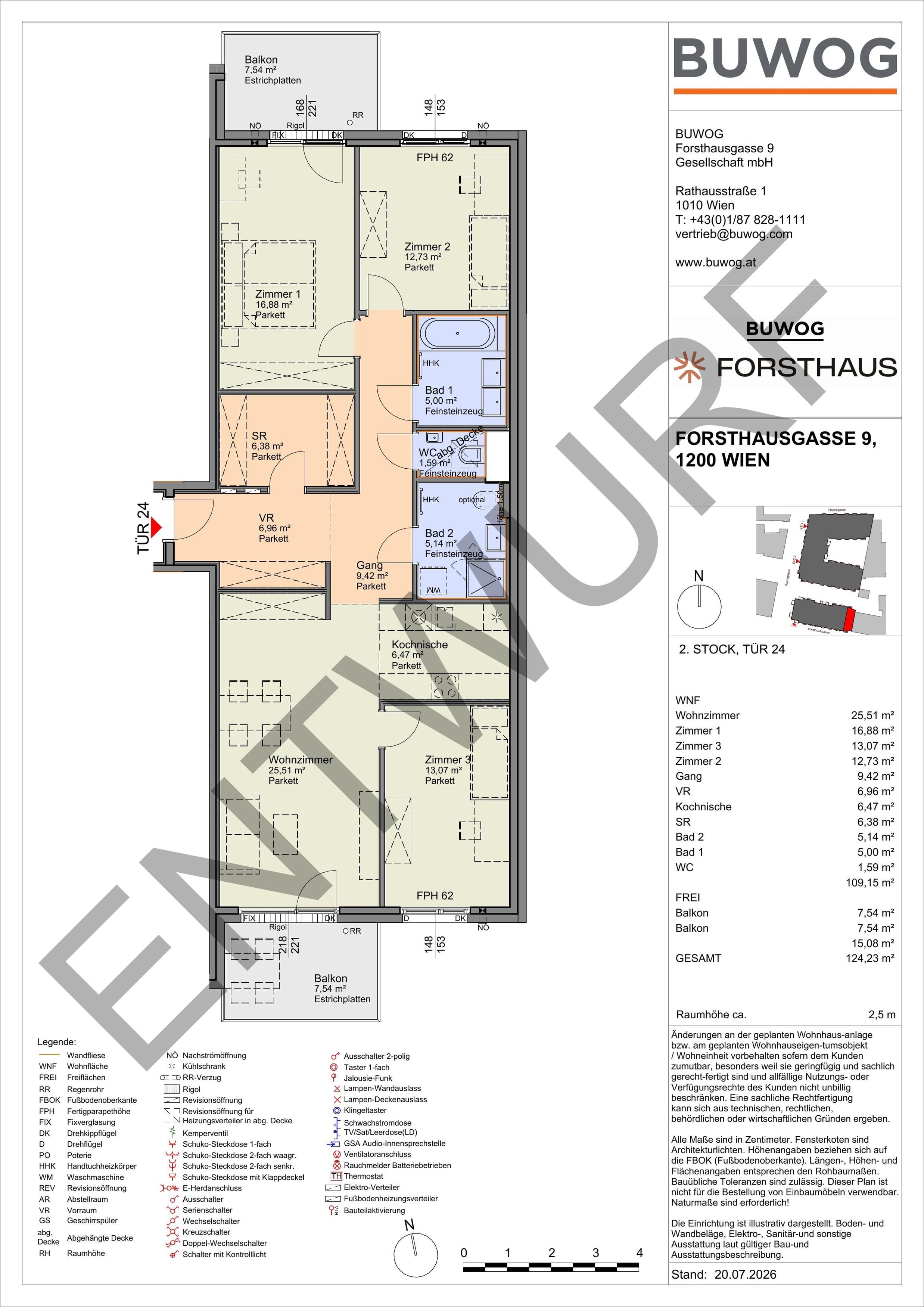 Floorplan Top FH 24 — FORSTHAUS — 4 Rooms — 109.2 m² — 2. OG — Süd