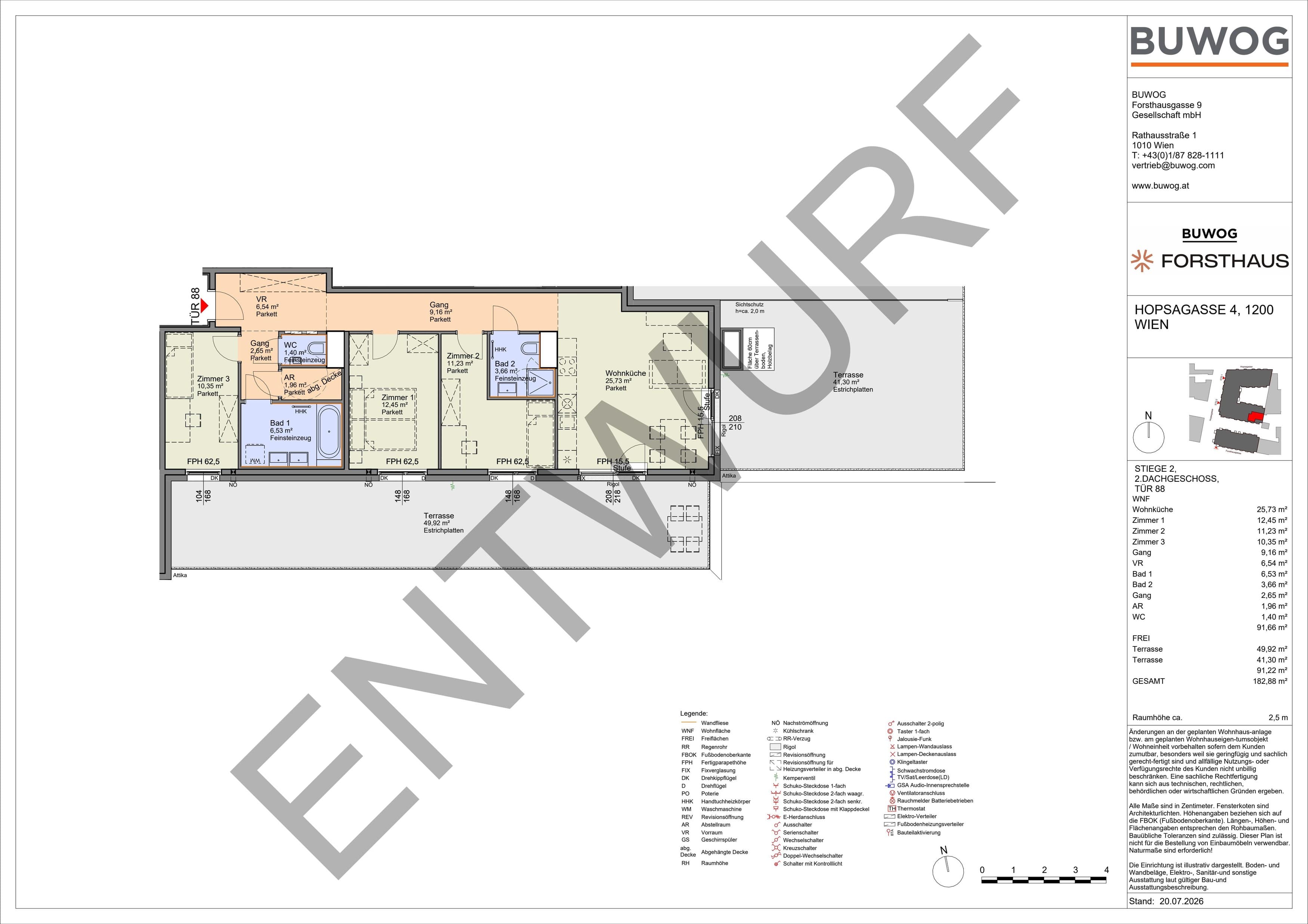 Floorplan Top HO 2.88 — FORSTHAUS — 4 Rooms — 91.7 m² — 2. DG — Südost