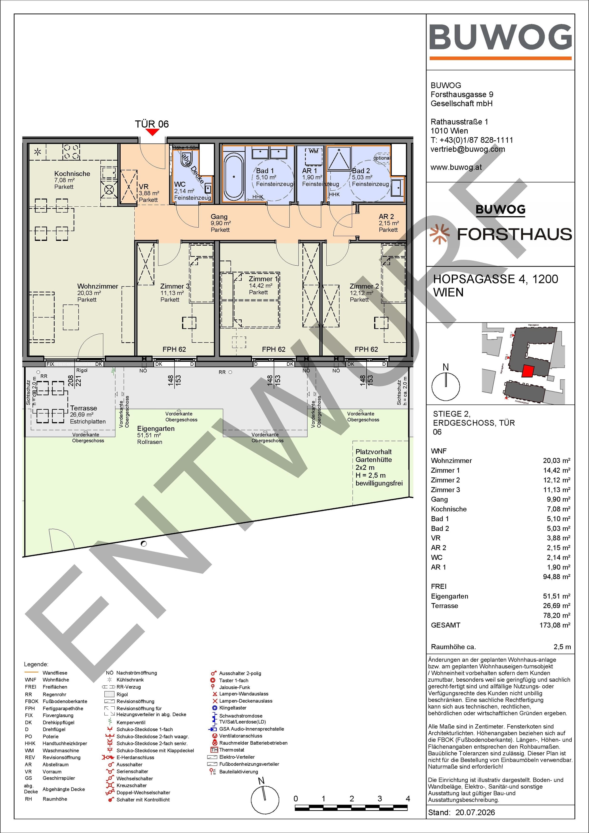 Floorplan Top HO 2.06 — FORSTHAUS — 4 Rooms — 95.1 m² — EG — Süd