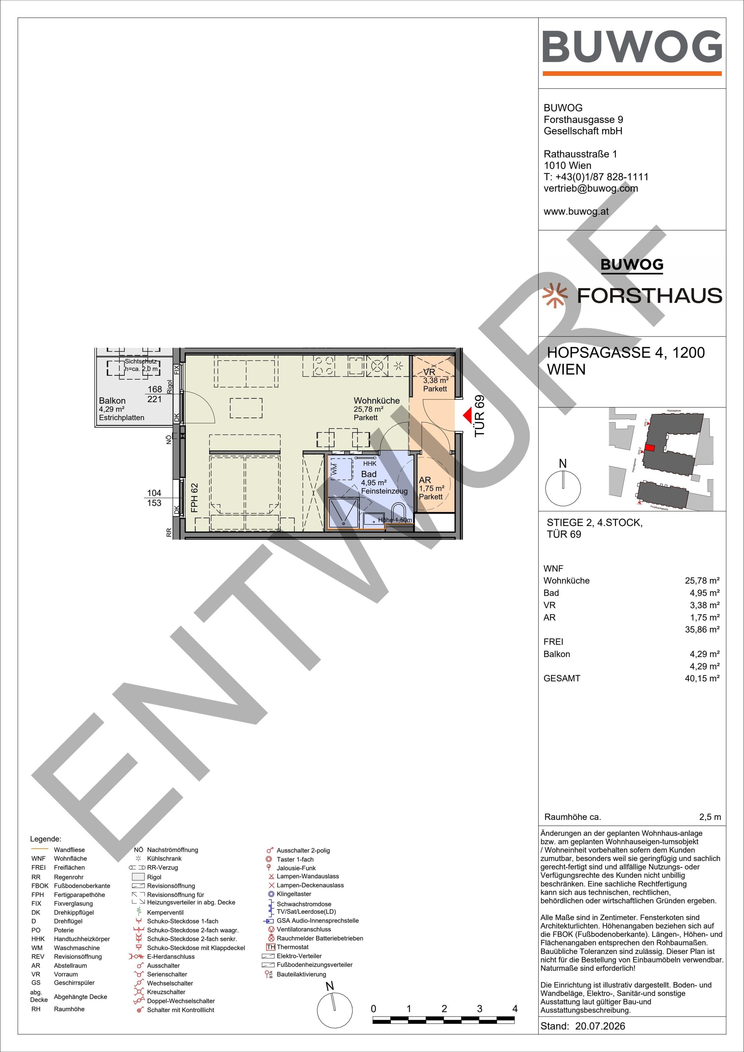 Floorplan Top HO 2.69 — FORSTHAUS — 1 Rooms — 35.9 m² — 4. OG — West