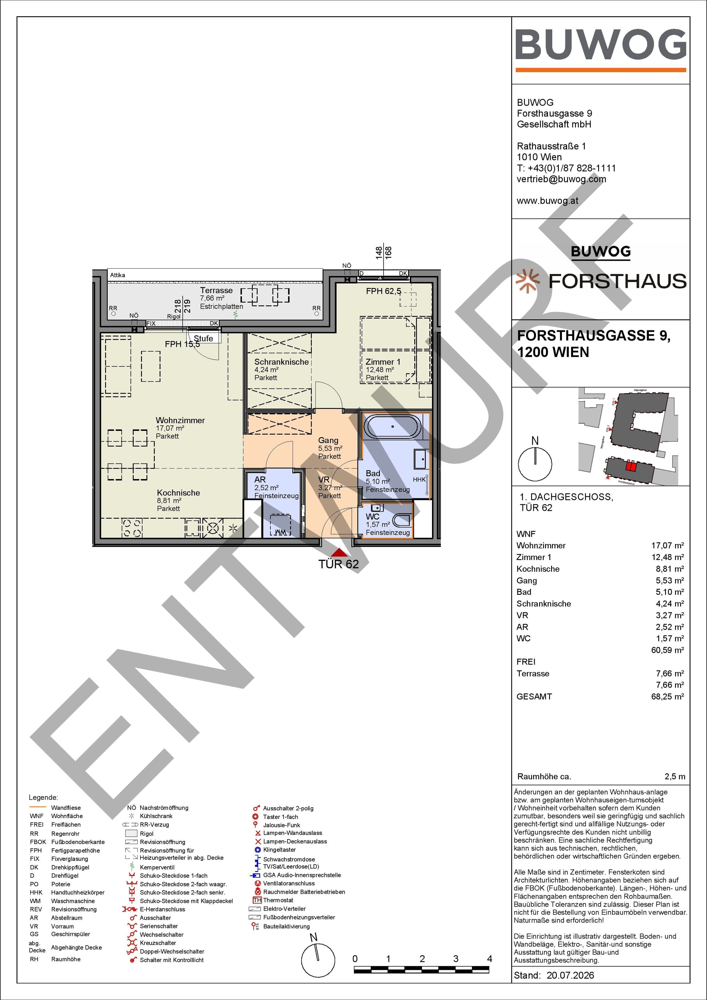 Floorplan Top FH 62 — FORSTHAUS — 2 Rooms — 60.6 m² — 1. DG — Nord