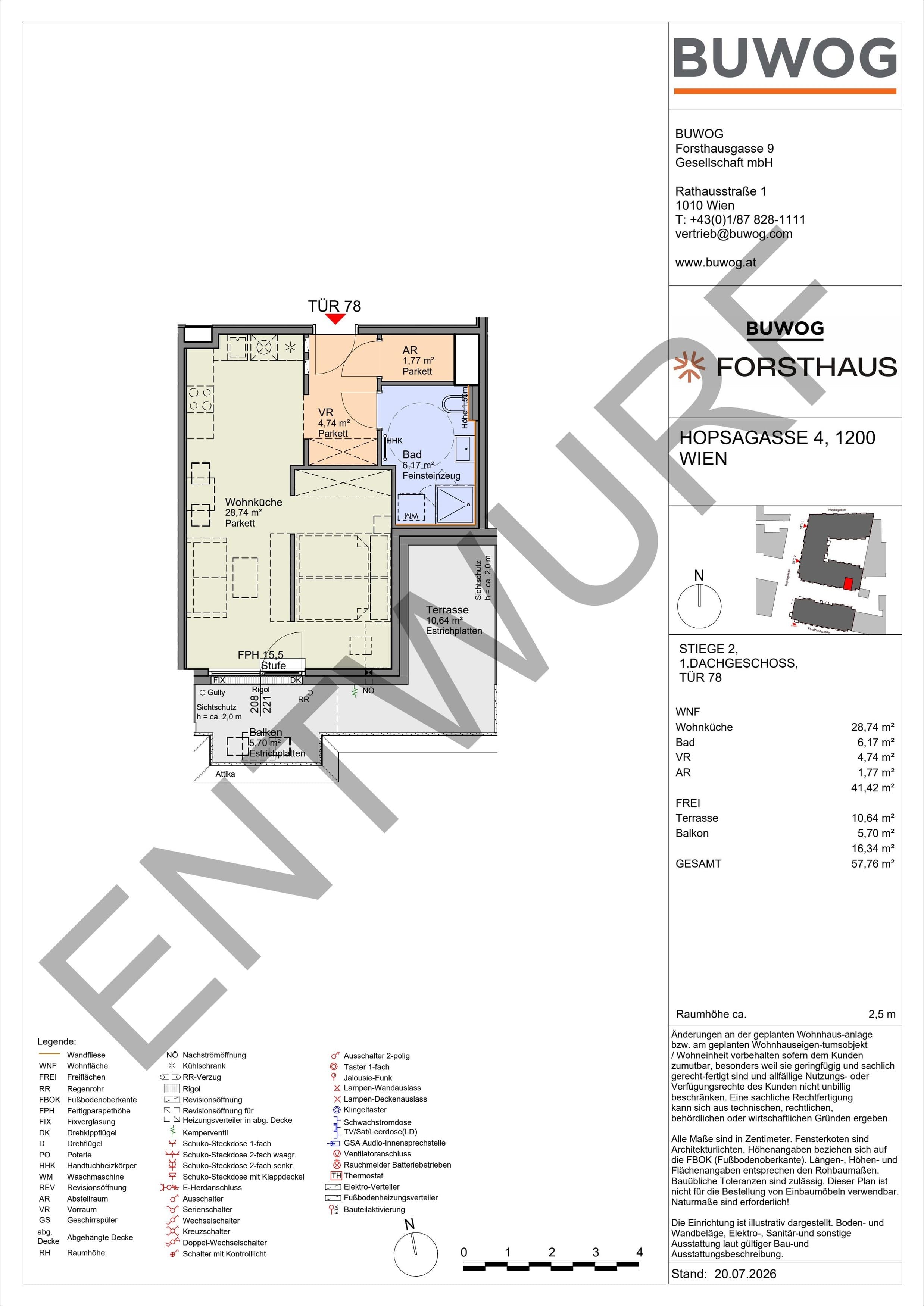 Floorplan Top HO 2.78 — FORSTHAUS — 1 Rooms — 41.4 m² — 1. DG — Süd