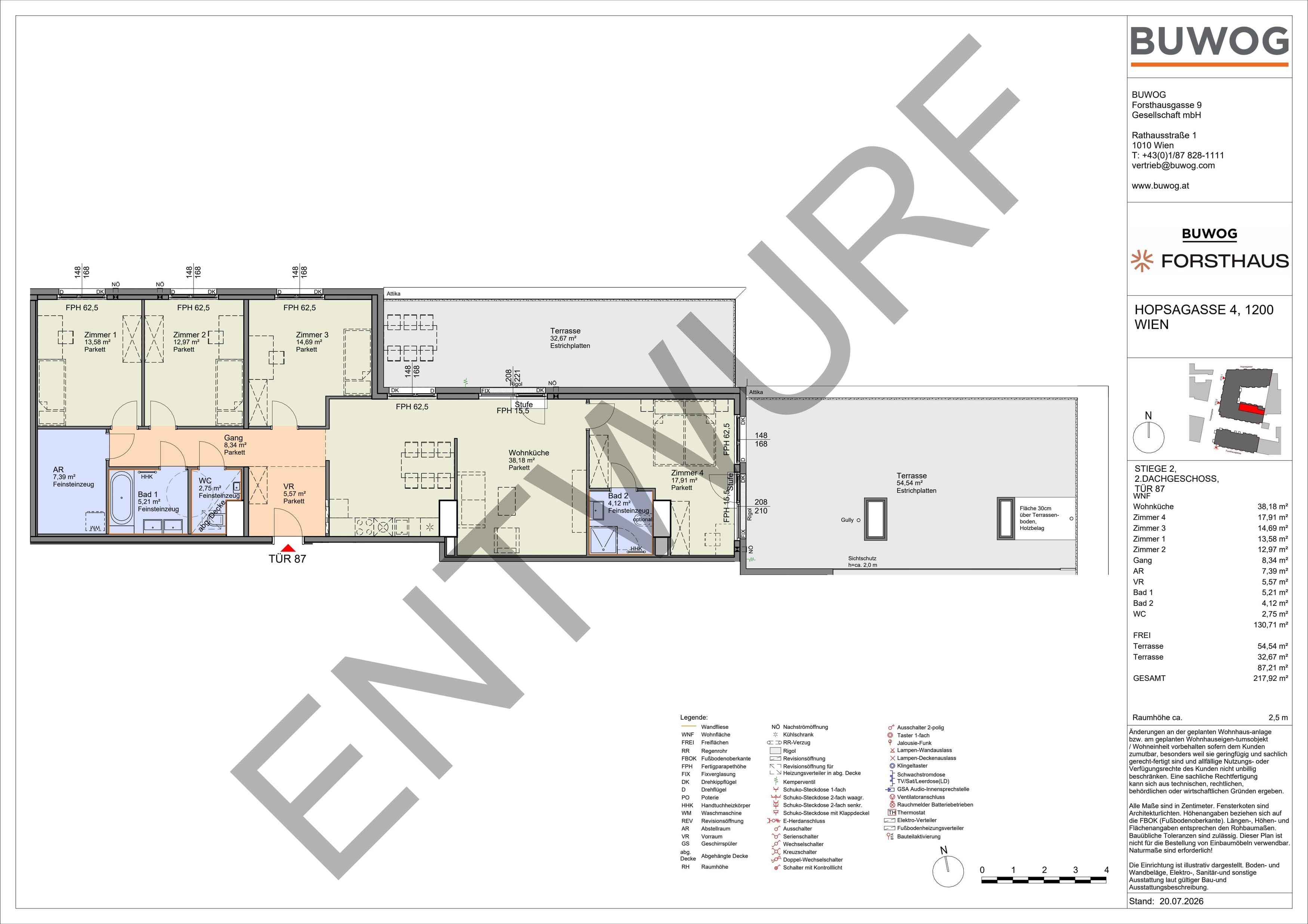 Floorplan Top HO 2.87 — FORSTHAUS — 5 Rooms — 130.7 m² — 2. DG — Nordost