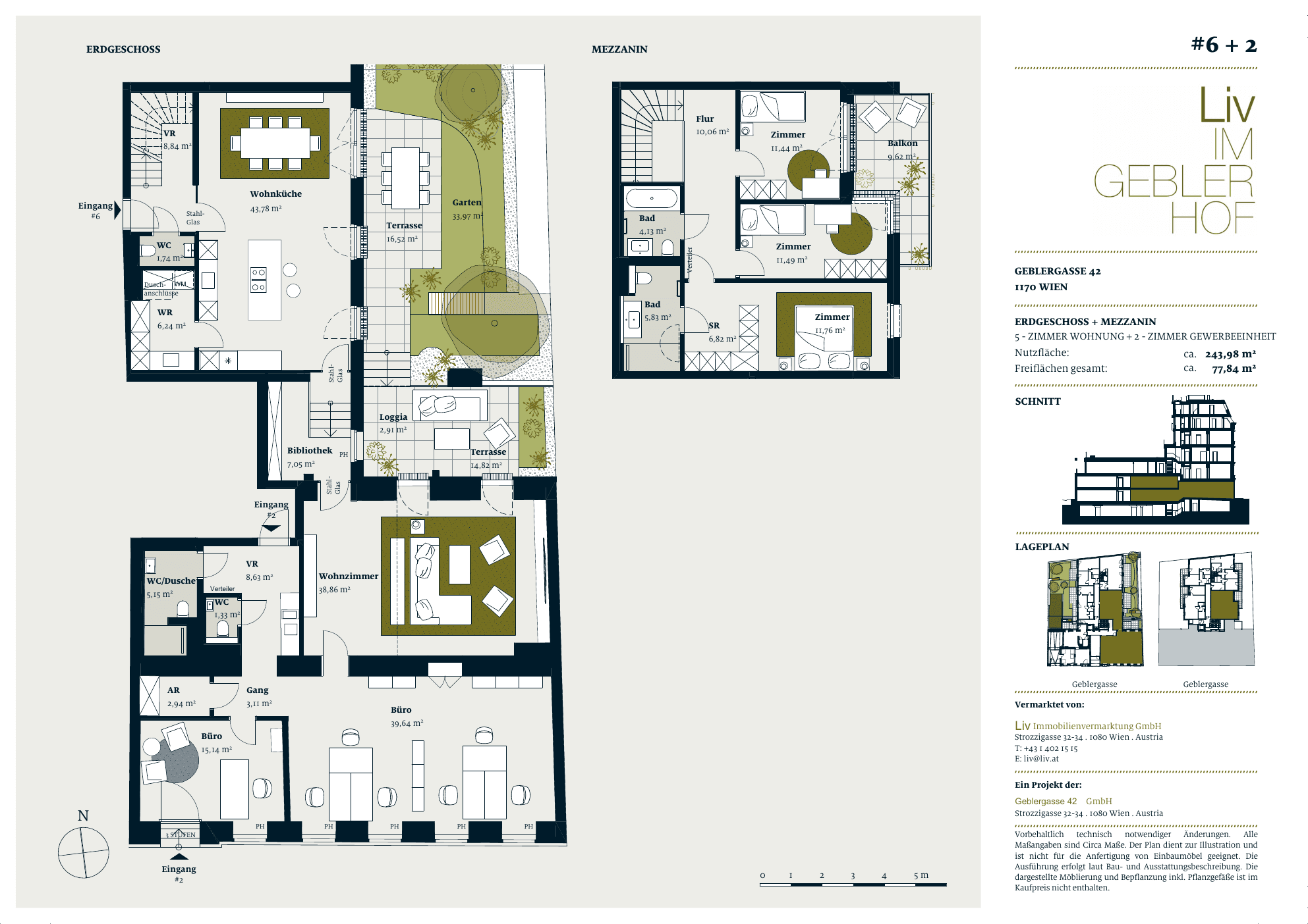 Grundriss Top 06+02 V1 — Liv im Geblerhof — 5 Zimmer — 244 m² — EG — Grundriss 1/2