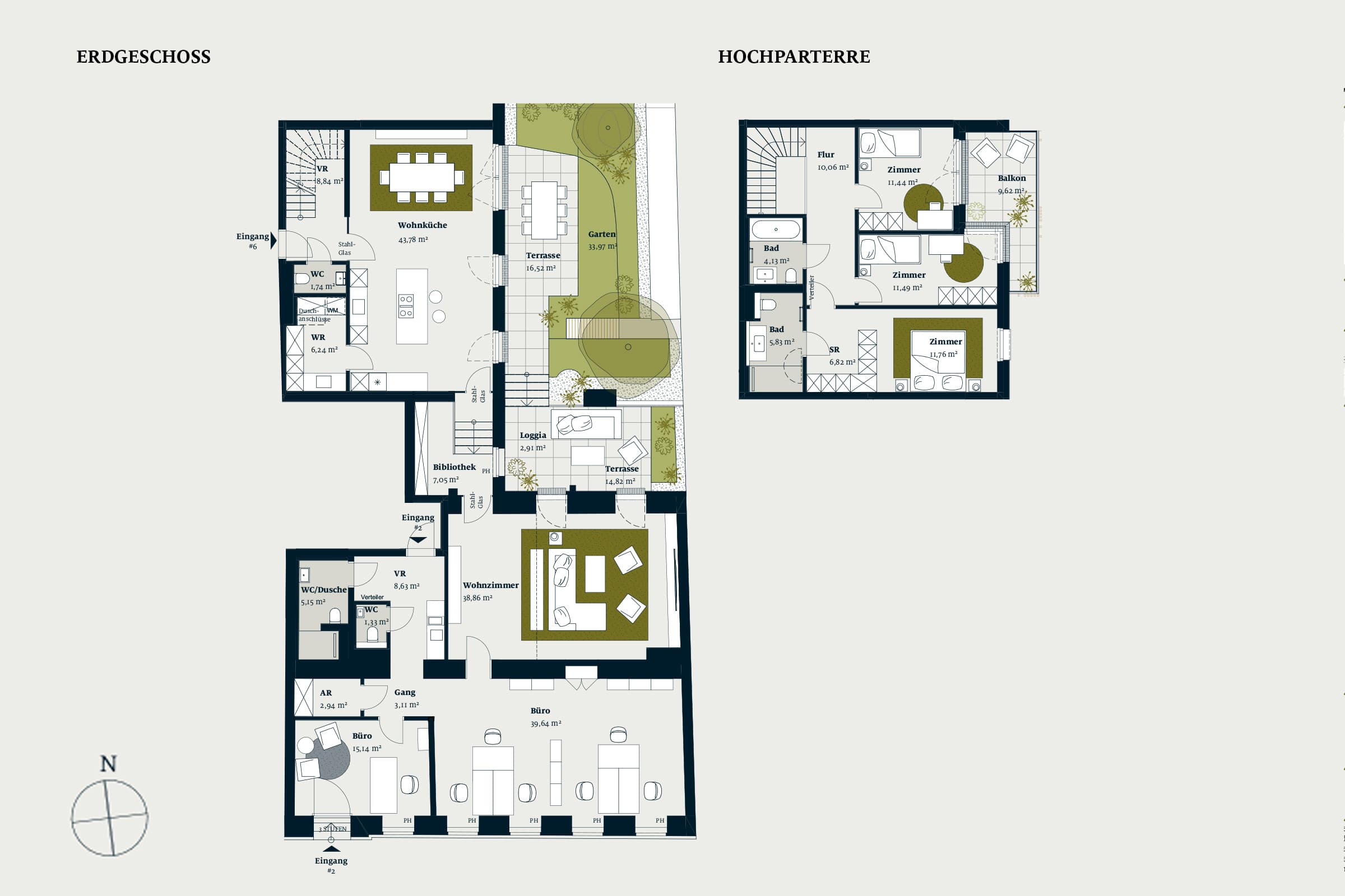 Grundriss Top 06+02 V1 — Liv im Geblerhof — 5 Zimmer — 244 m² — EG — Grundriss 2/2