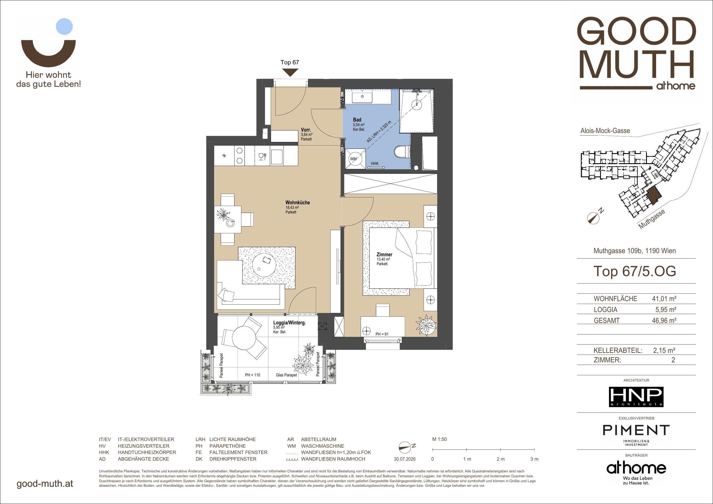 Grundriss Top 15586546 — GOOD MUTH — 2 Zimmer — 41 m² — 5. OG