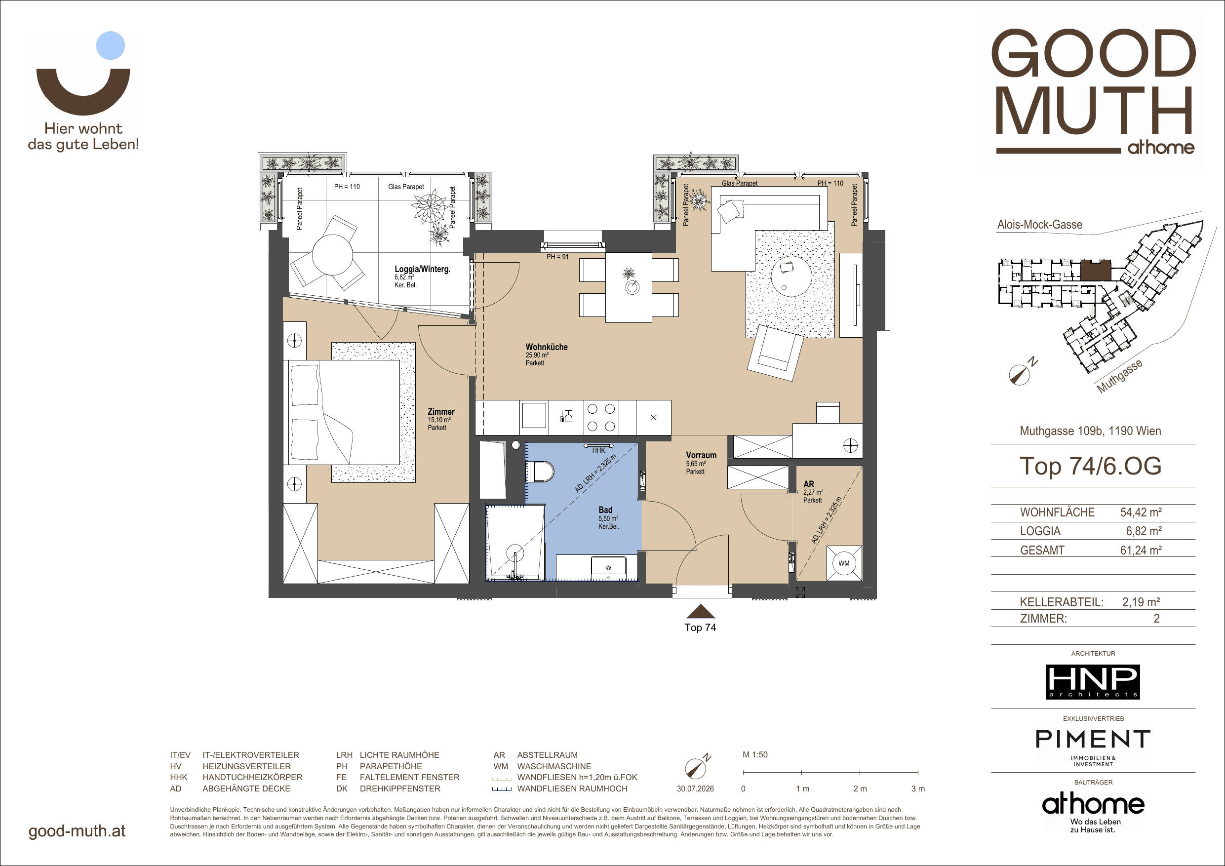 Floorplan Top 15586699 — GOOD MUTH — 2 Rooms — 54.4 m² — 6. OG
