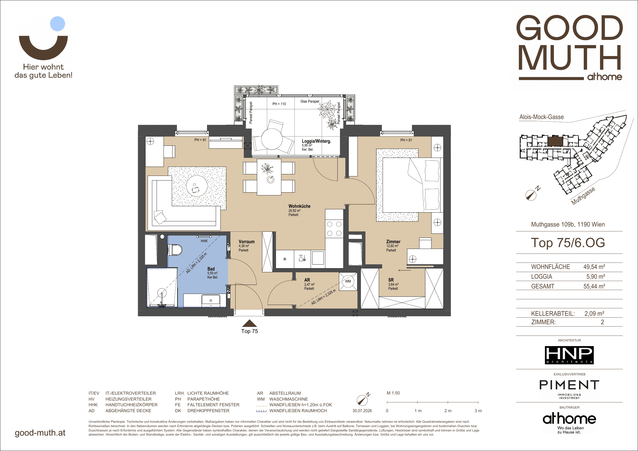 Floorplan Top 15586795 — GOOD MUTH — 2 Rooms — 49.5 m² — 6. OG