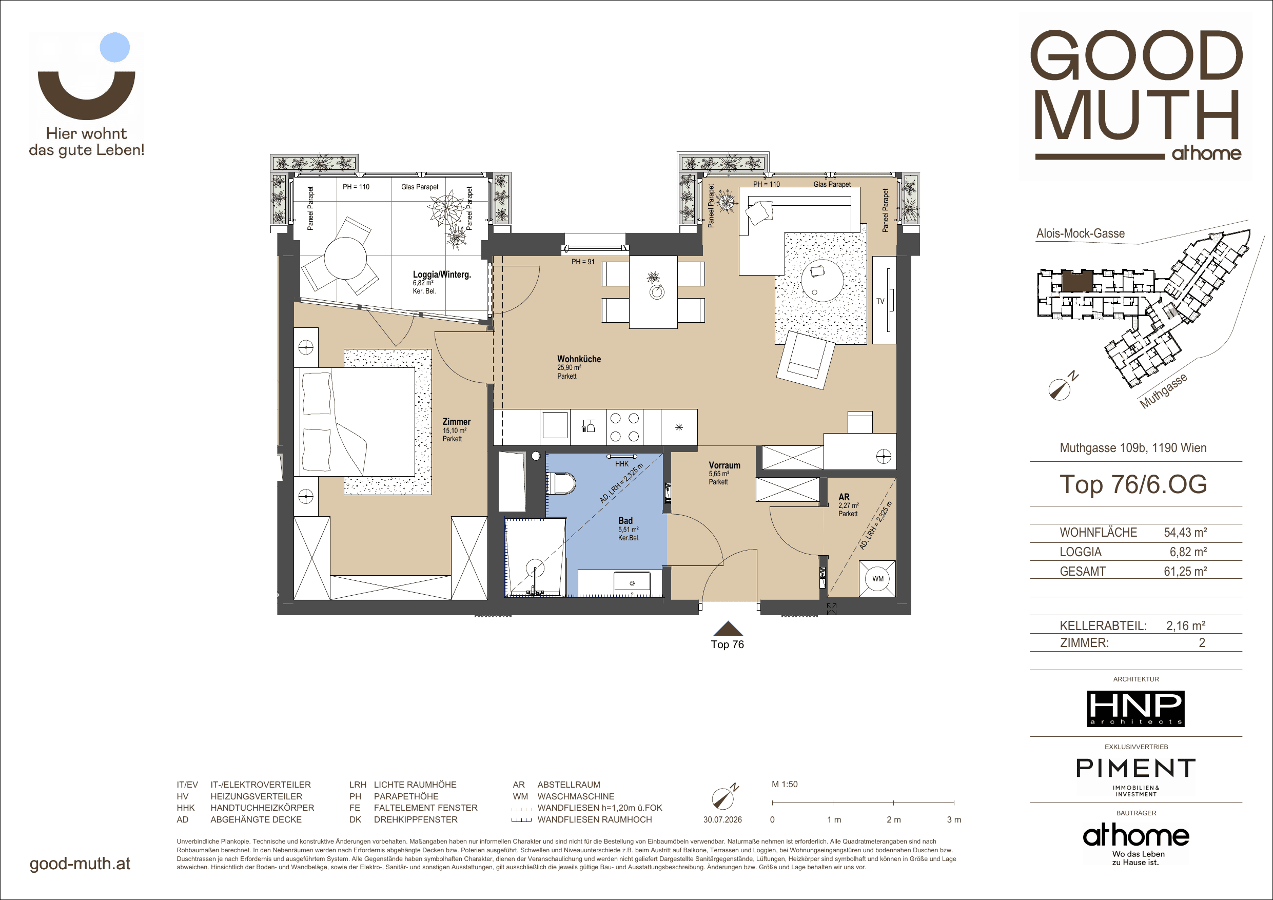 Floorplan Top 15586819 — GOOD MUTH — 2 Rooms — 54.4 m² — 6. OG