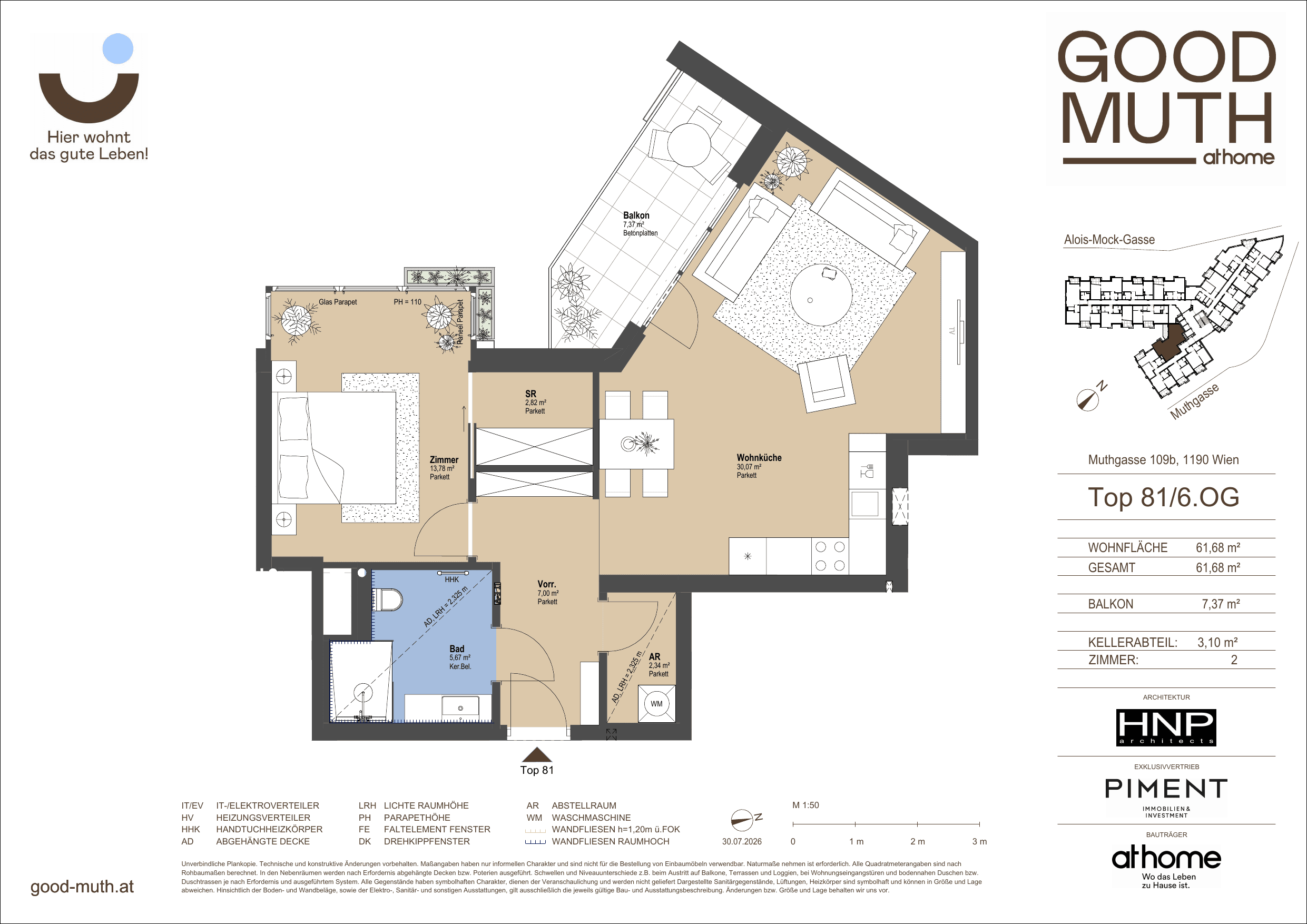 Floorplan Top 15586855 — GOOD MUTH — 2 Rooms — 61.7 m² — 6. OG