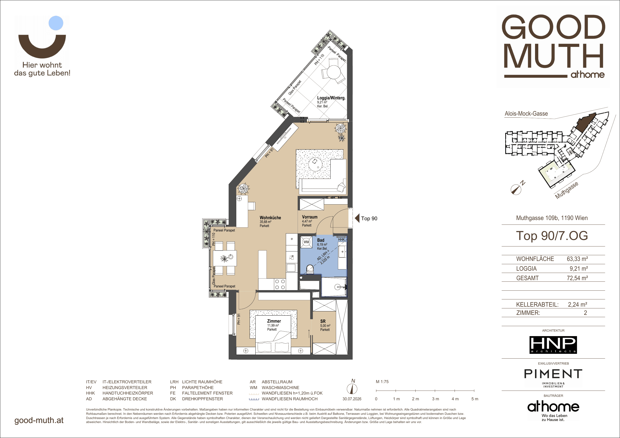 Grundriss Top 15586996 — GOOD MUTH — 2 Zimmer — 63,3 m² — 7. OG